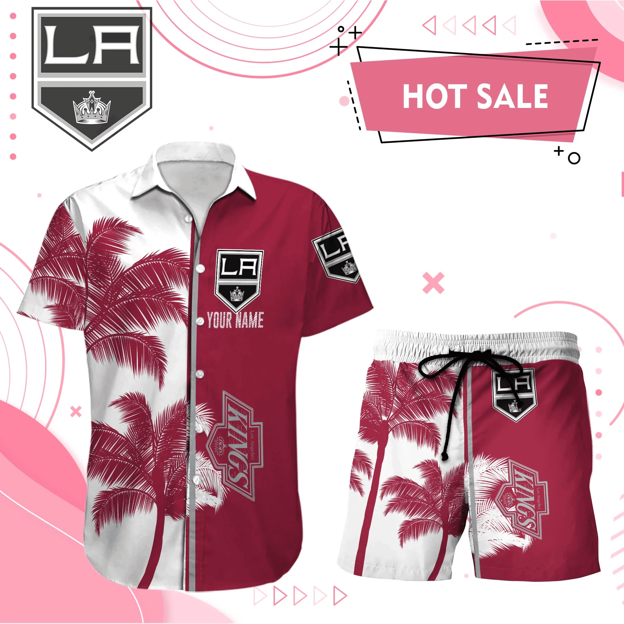Los Angeles Kings Hawaiian Shirt And Set - Customized - JS818 