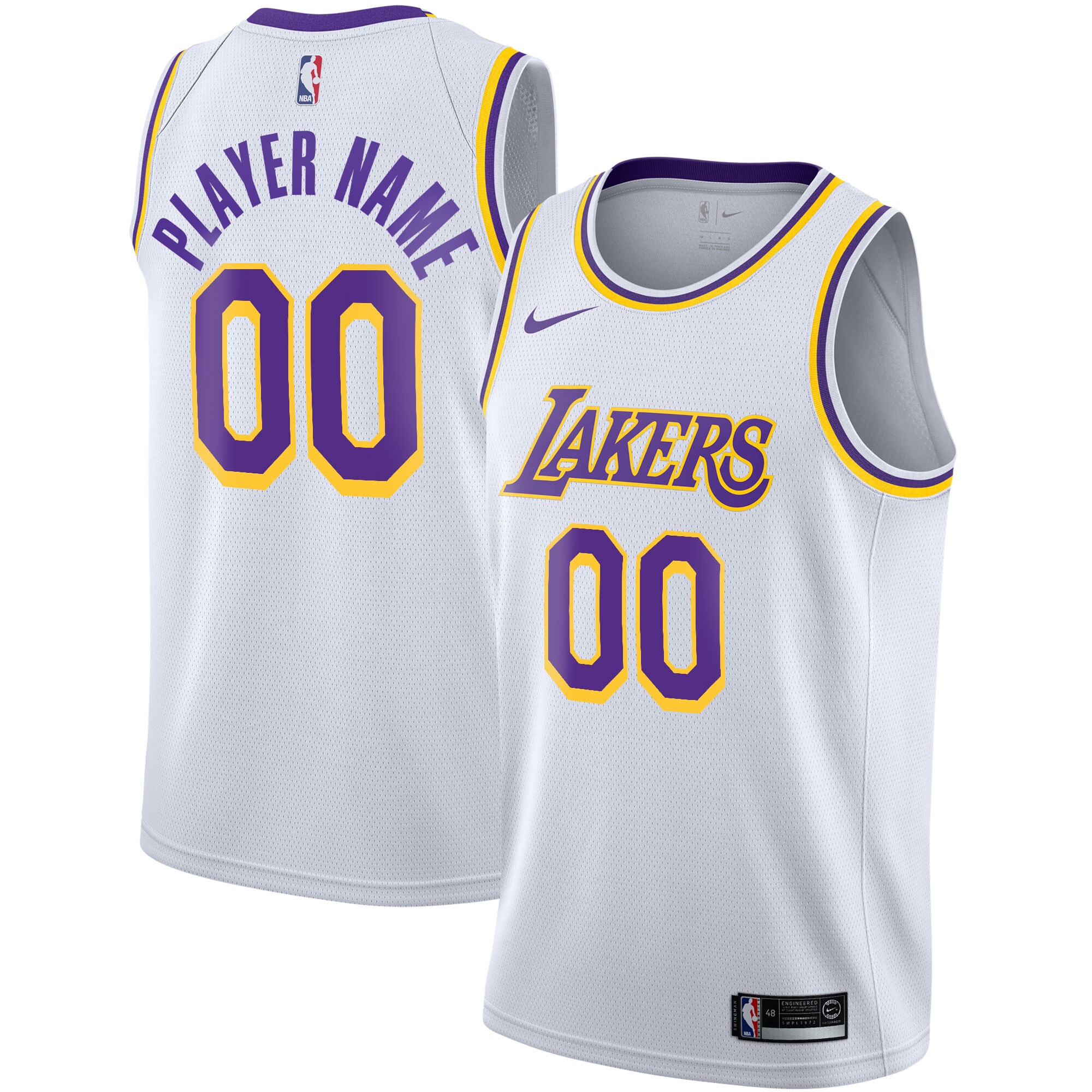 Los Angeles Lakers 2020/21 Swingman Custom Basketball Jersey - Association Edition - White