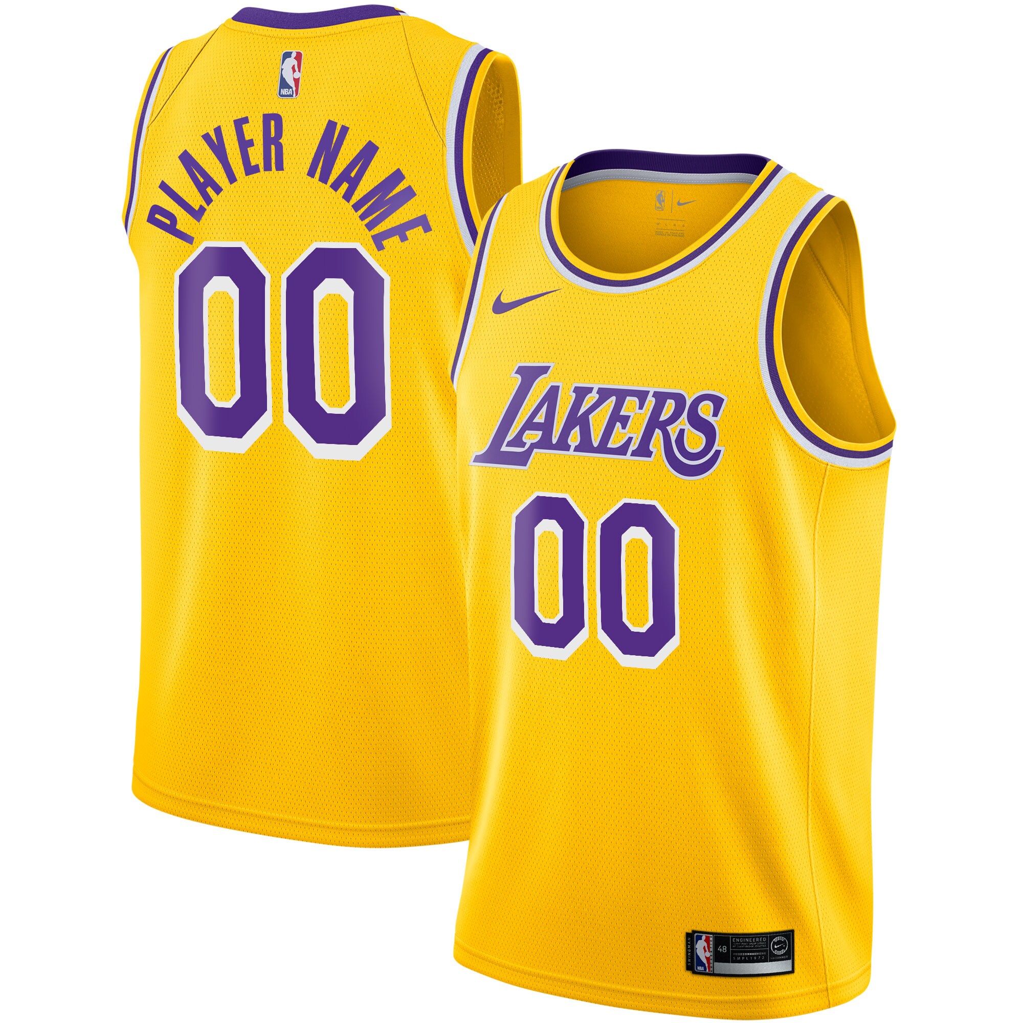 Los Angeles Lakers 2020/21 Swingman Custom Basketball Jersey - Icon Edition - Gold