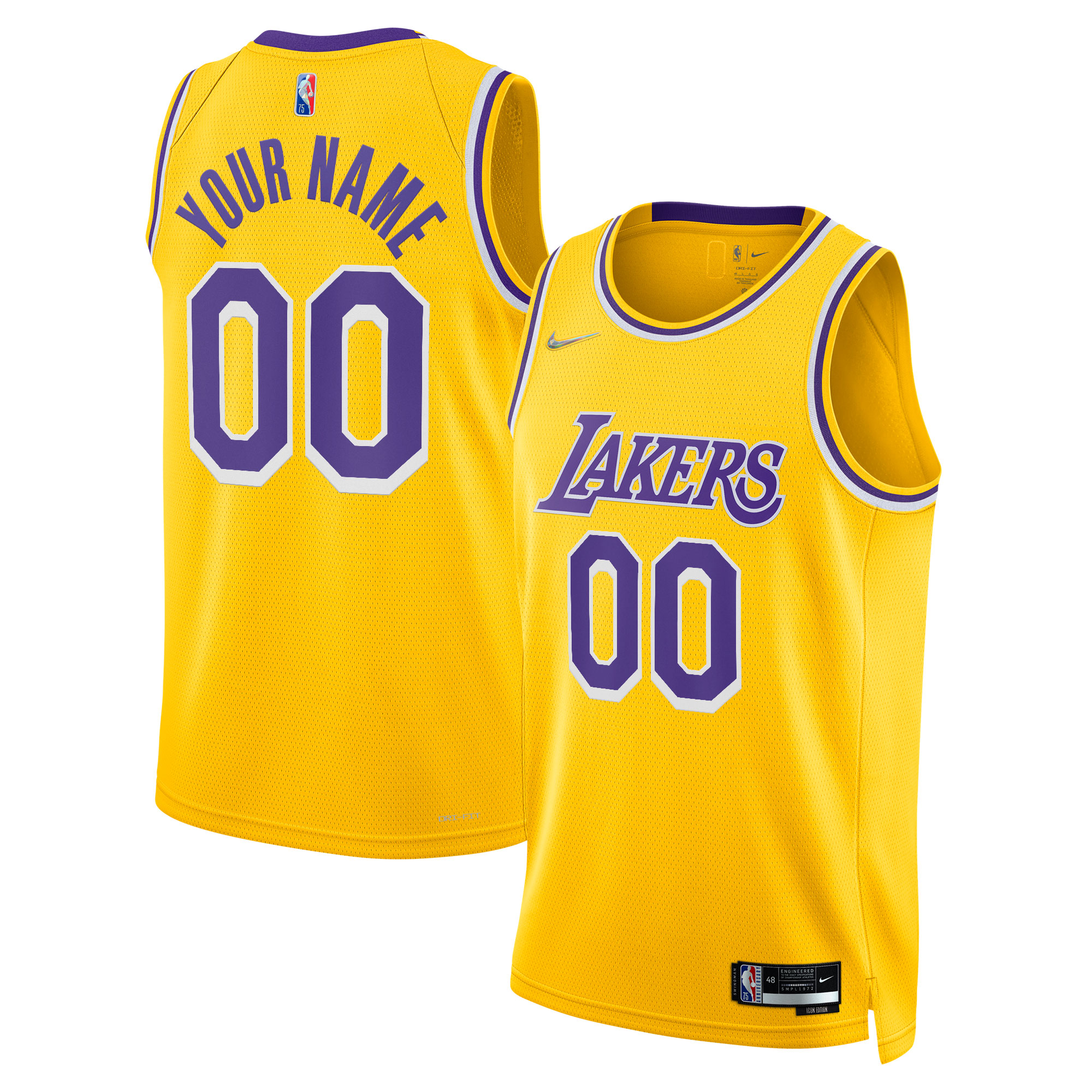 Los Angeles Lakers 2021/22 Diamond Swingman Custom Basketball Jersey - Icon Edition - Gold