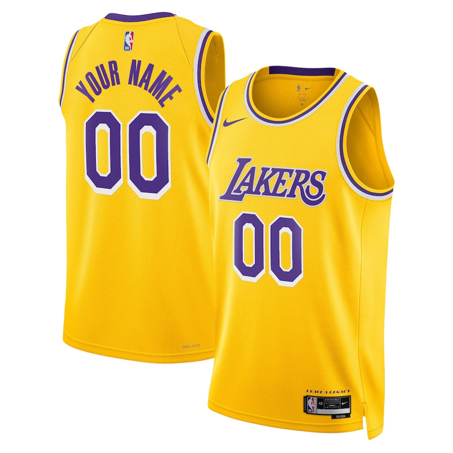 Los Angeles Lakers 2023/24 Icon Swingman Custom Men Basketball Jersey - Gold - JS472 