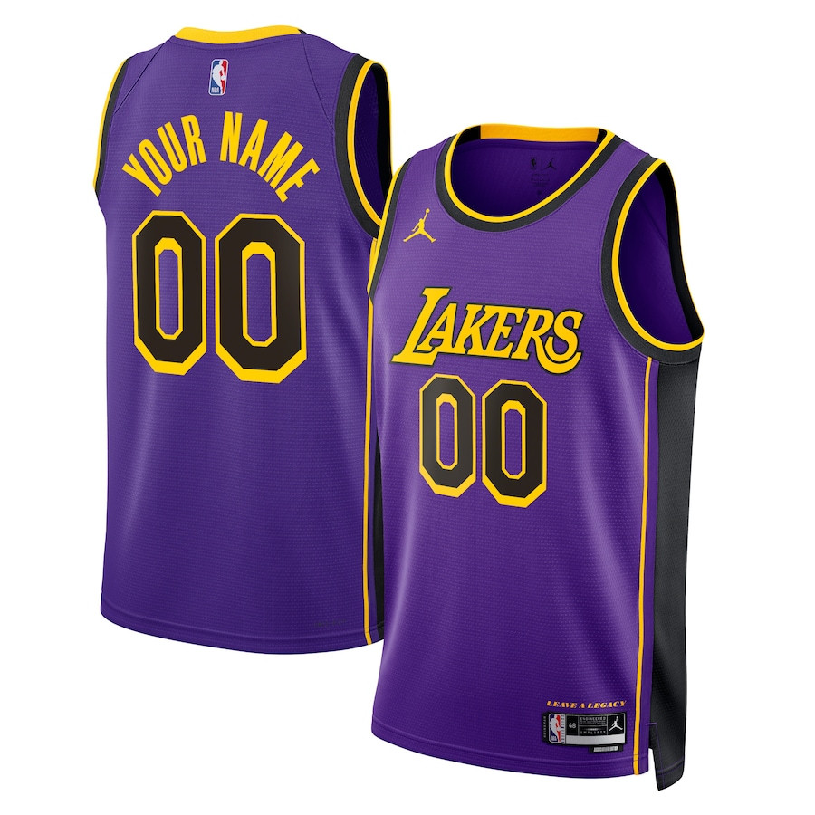 Los Angeles Lakers 2023/24 Statement Swingman Custom Men Basketball Jersey - Purple - JS201 