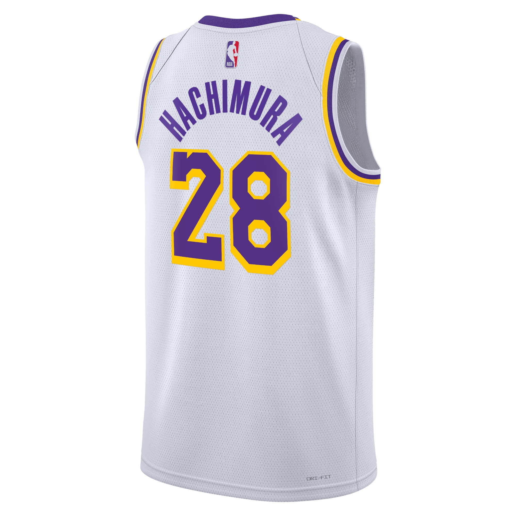 Alternative view of Los Angeles Lakers Association Edition Swingman Basketball Jersey - White - Rui Hachimura - Unisex - JS774 