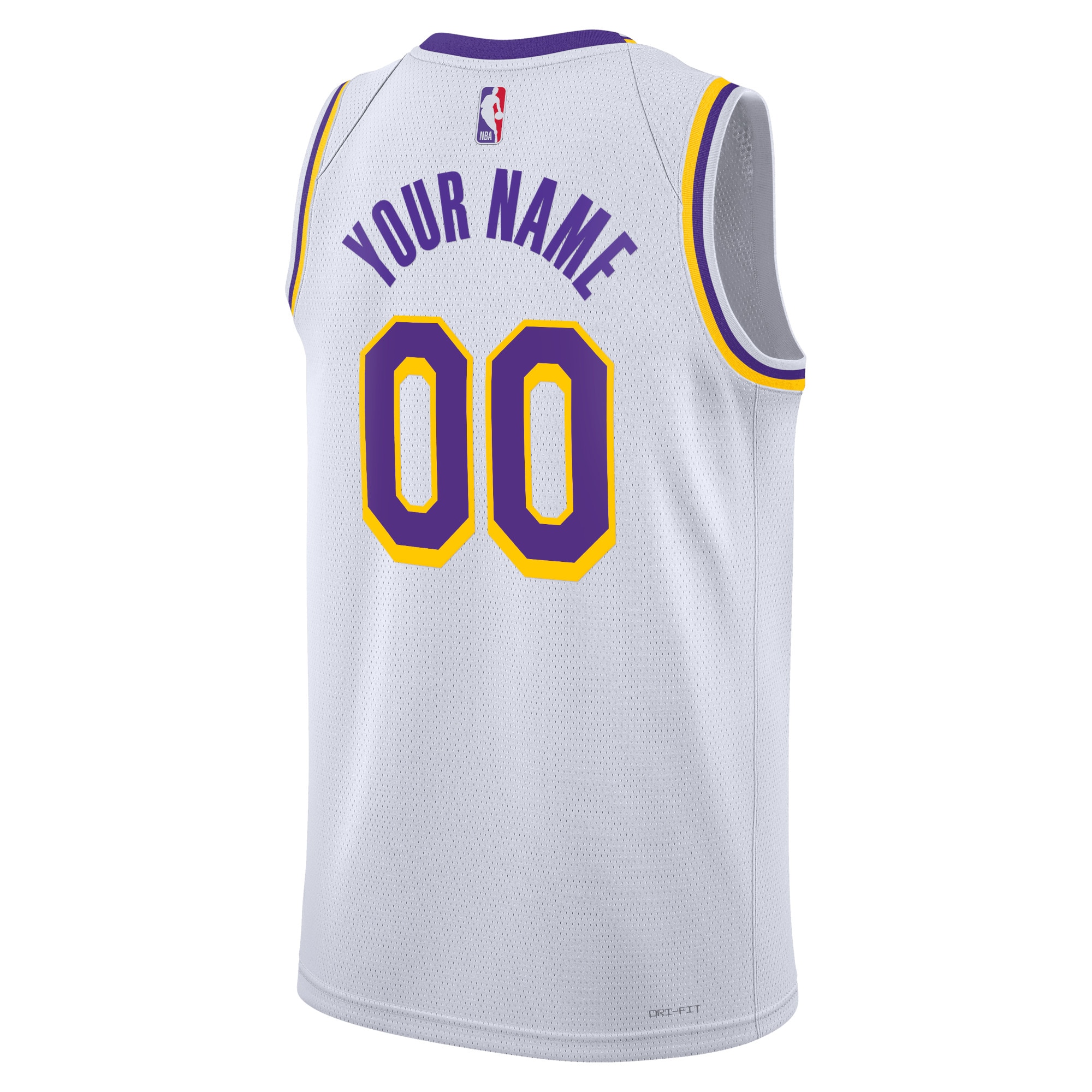 Alternative view of Los Angeles Lakers Association Swingman Basketball Jersey - Custom - Unisex - JS414 