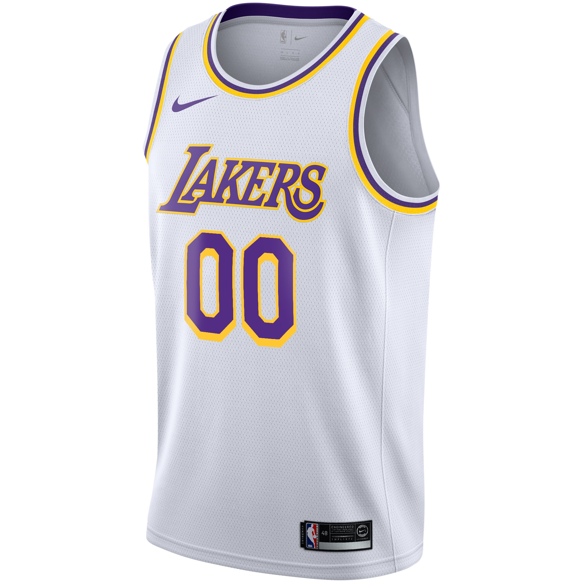 Alternative view of Los Angeles Lakers Association Swingman Basketball Jersey - Custom - Youth - JS420 