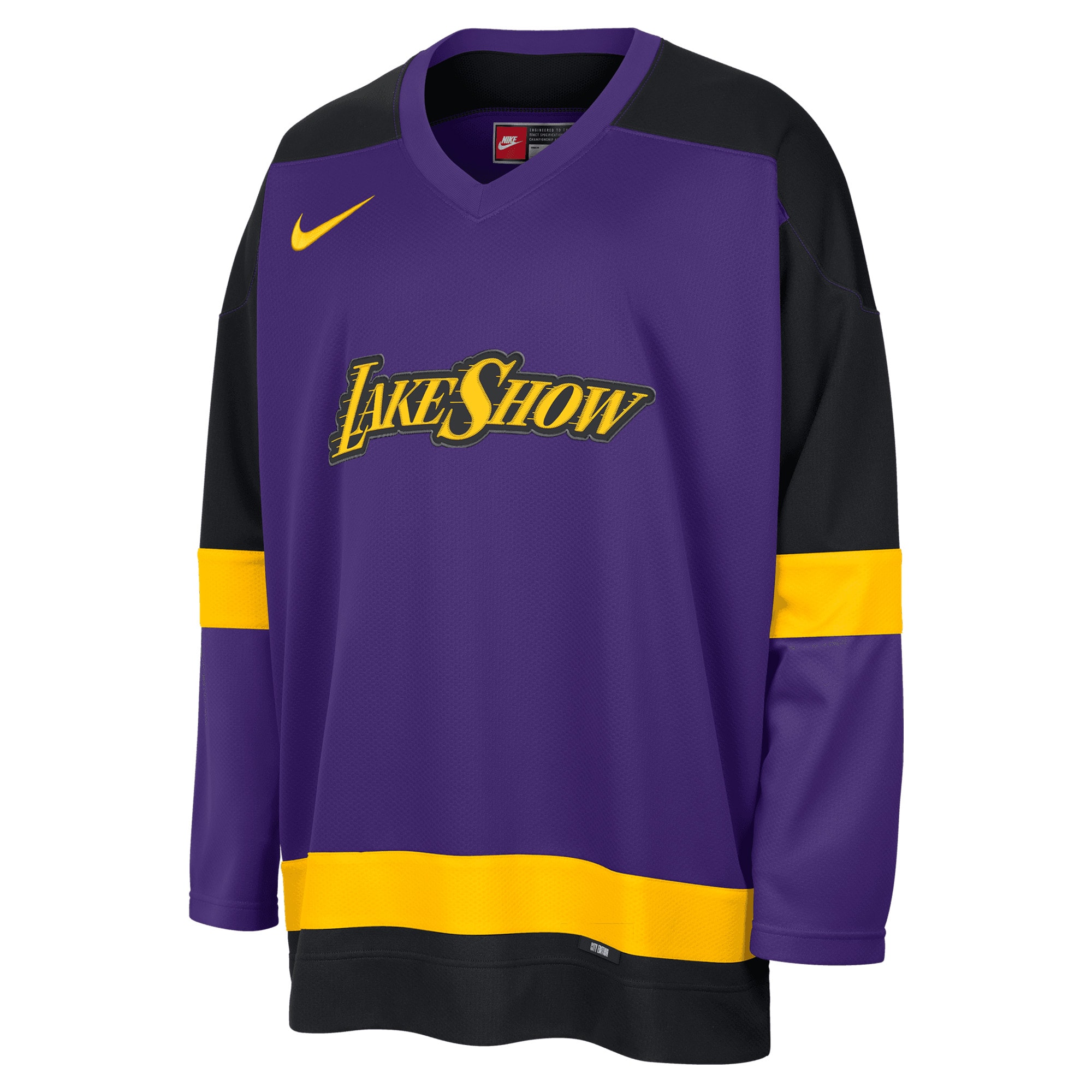 Alternative view of Los Angeles Lakers City Edition Hockey Basketball Jersey - Mens - JS139 