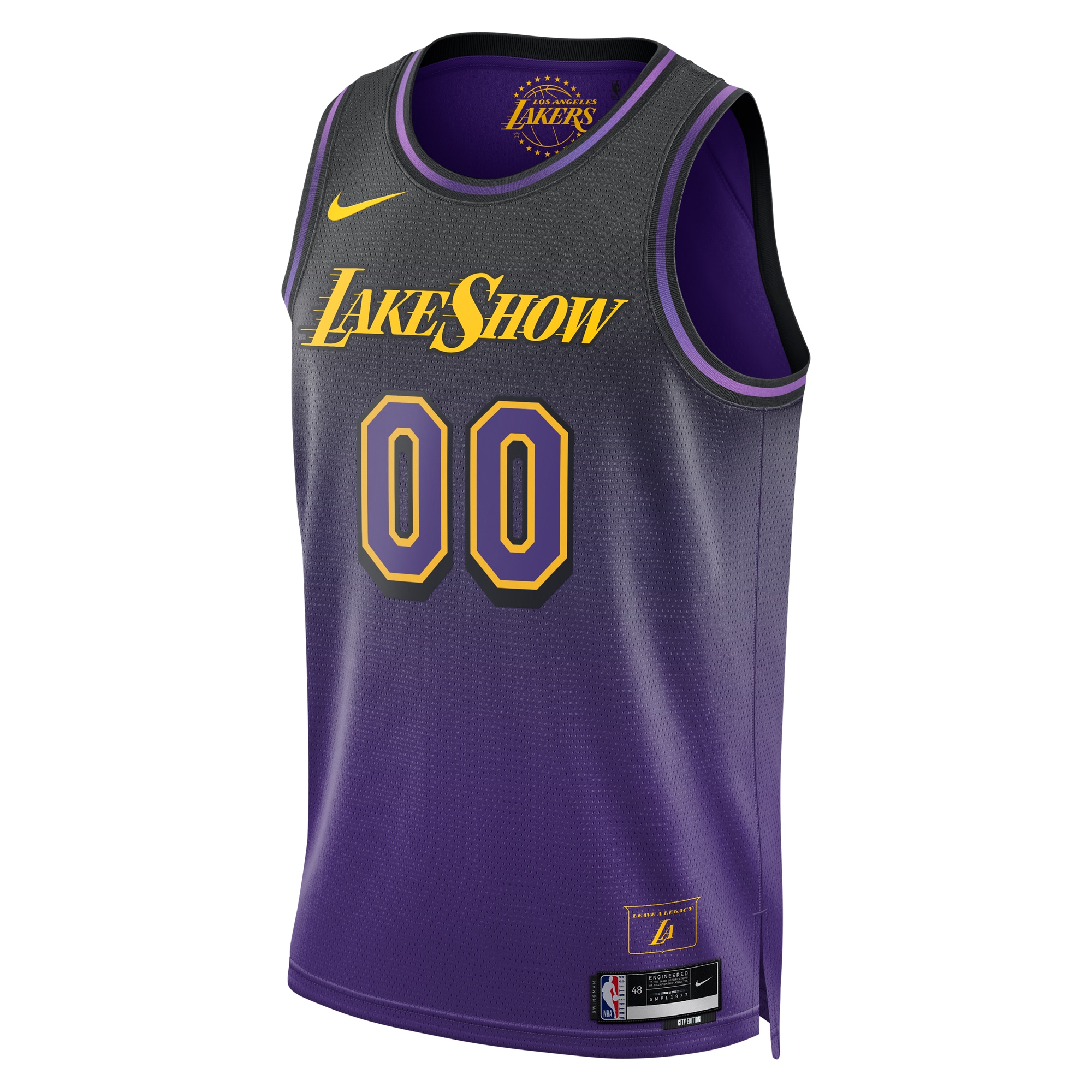 Alternative view of Los Angeles Lakers City Edition Swingman Basketball Jersey 2024 - Custom - Unisex - JS296 