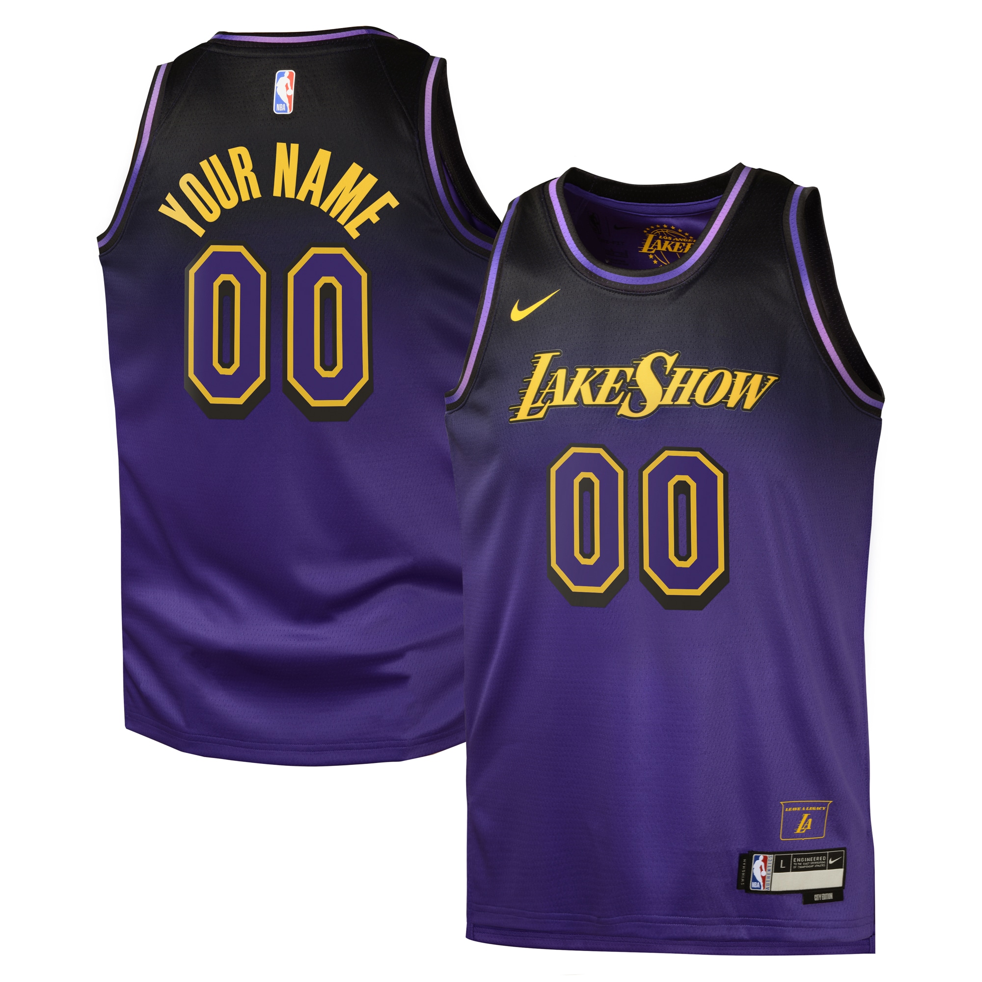 Los Angeles Lakers City Edition Swingman Basketball Jersey 2024 - Custom - Youth - JS396 