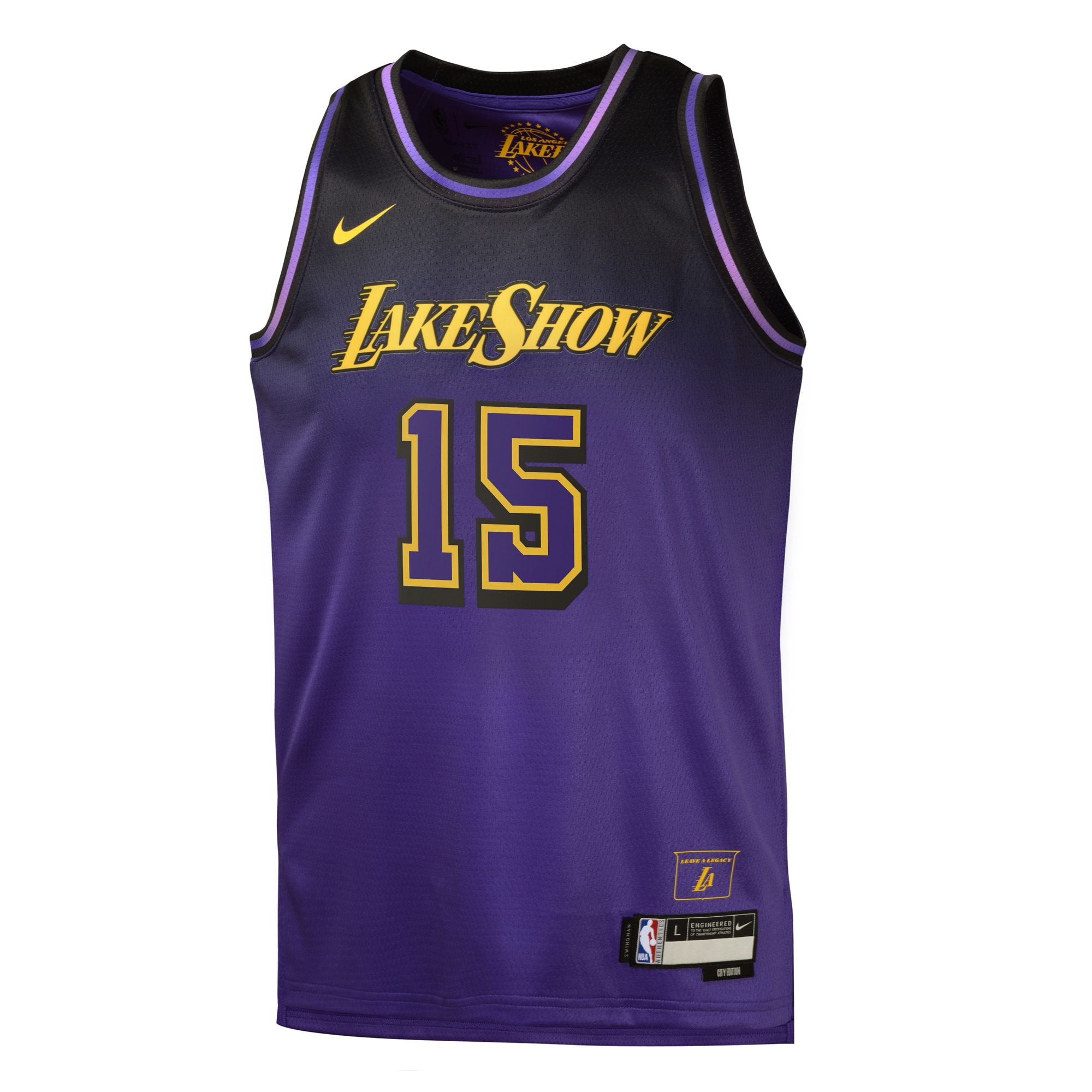 Alternative view of Los Angeles Lakers City Edition Swingman Basketball Jersey 2024 - Purple - Austin Reaves - Youth - JS313 