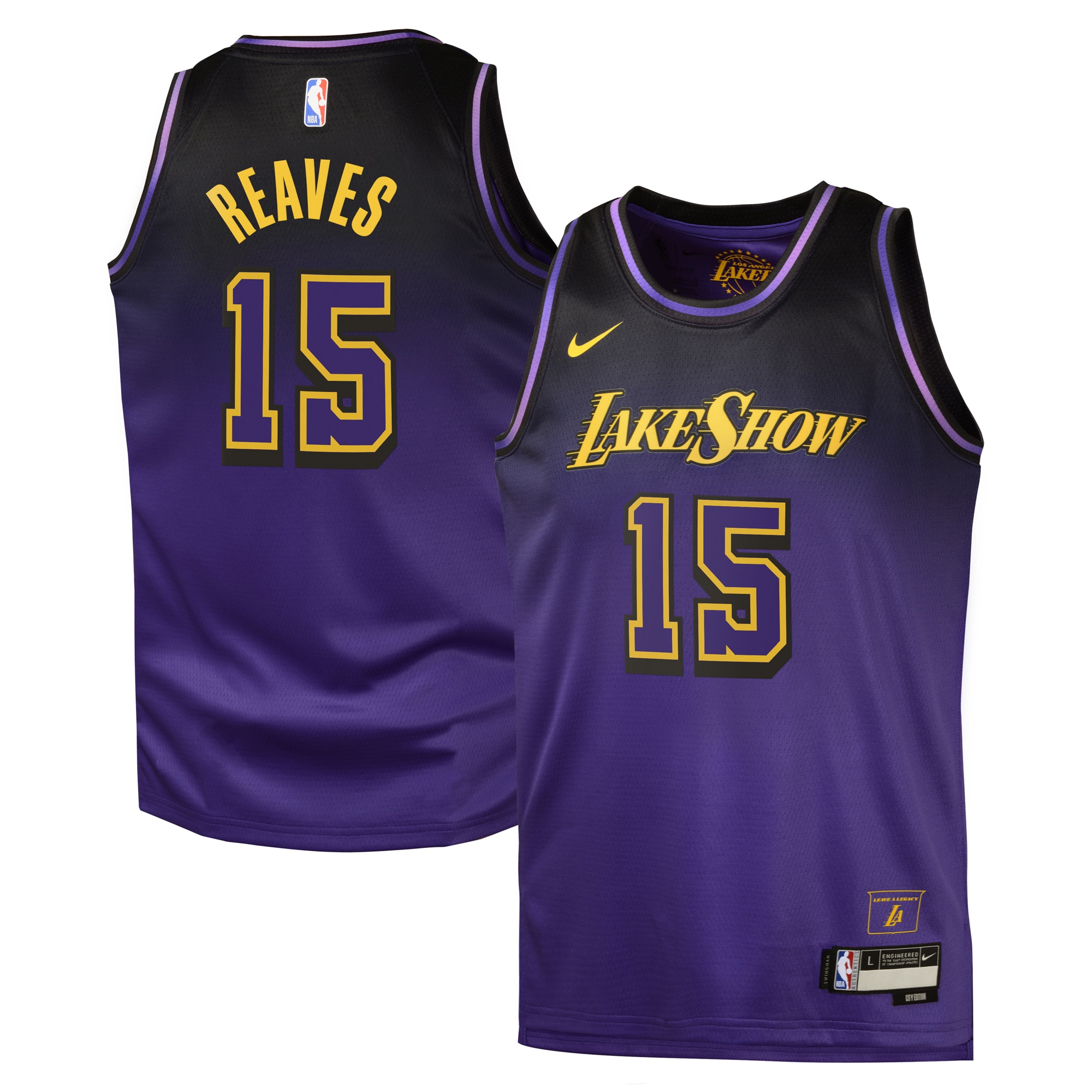 Los Angeles Lakers City Edition Swingman Basketball Jersey 2024 - Purple - Austin Reaves - Youth - JS313 