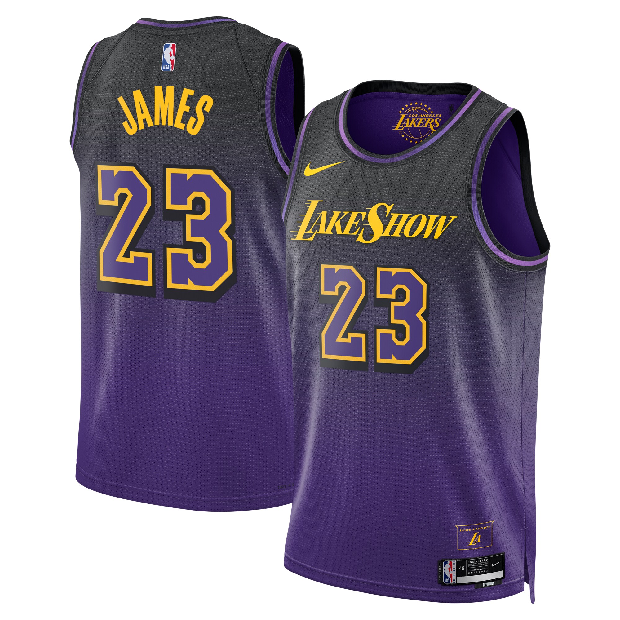 Los Angeles Lakers City Edition Swingman Basketball Jersey 2024 - Purple - Lebron James - Unisex - JS252 