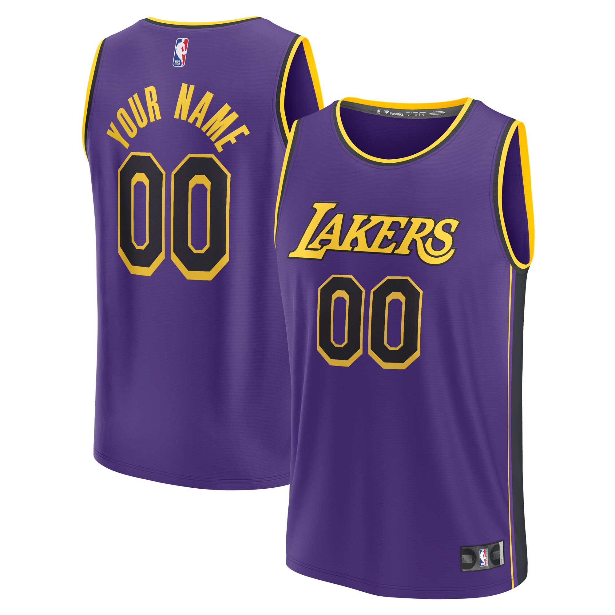 Los Angeles Lakers Fanatics 2022/23 Fast Break Custom Replica Basketball Jersey - Purple - Statement Edition