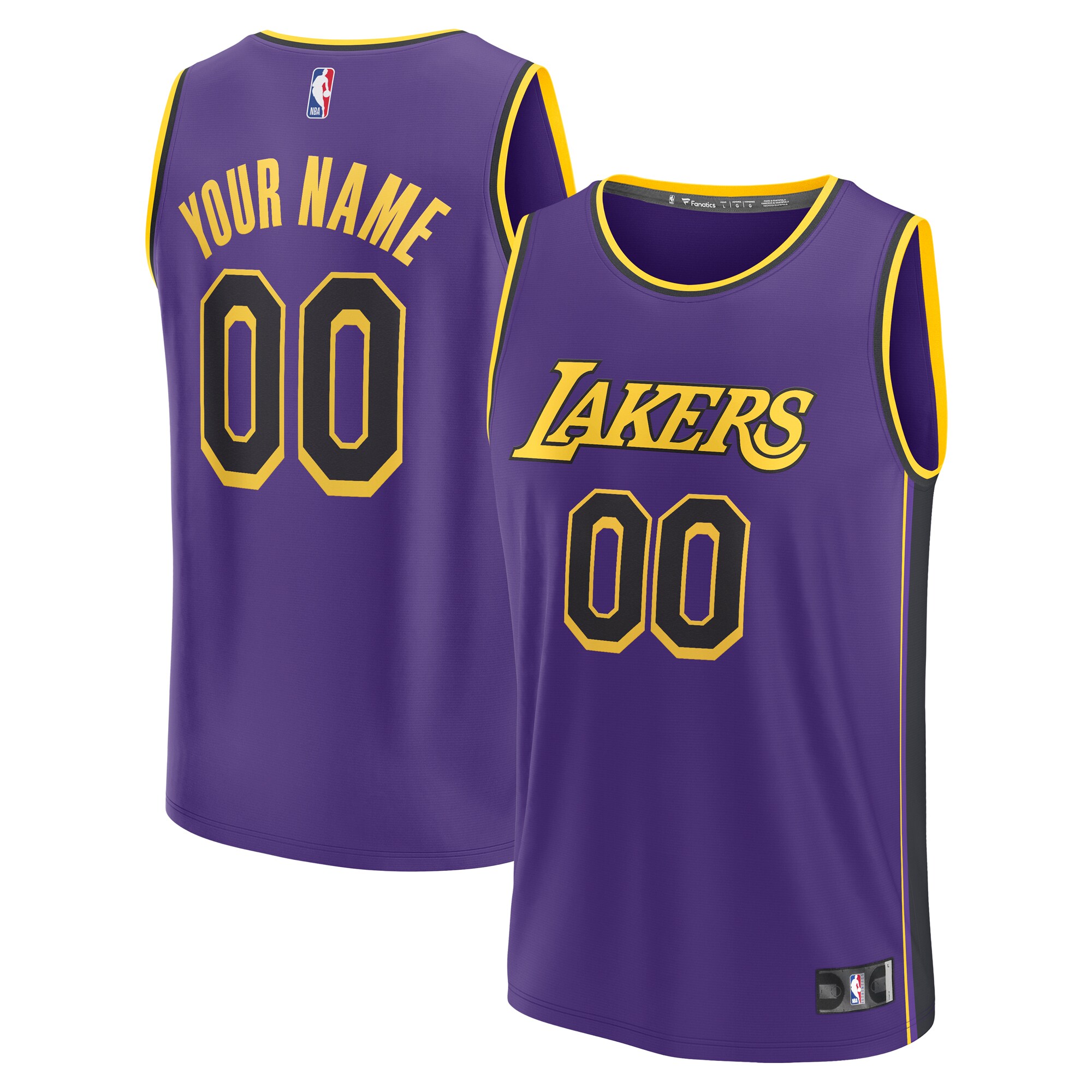 Los Angeles Lakers Fanatics Youth Fast Break Replica Custom Basketball Jersey - Statement Edition - Purple