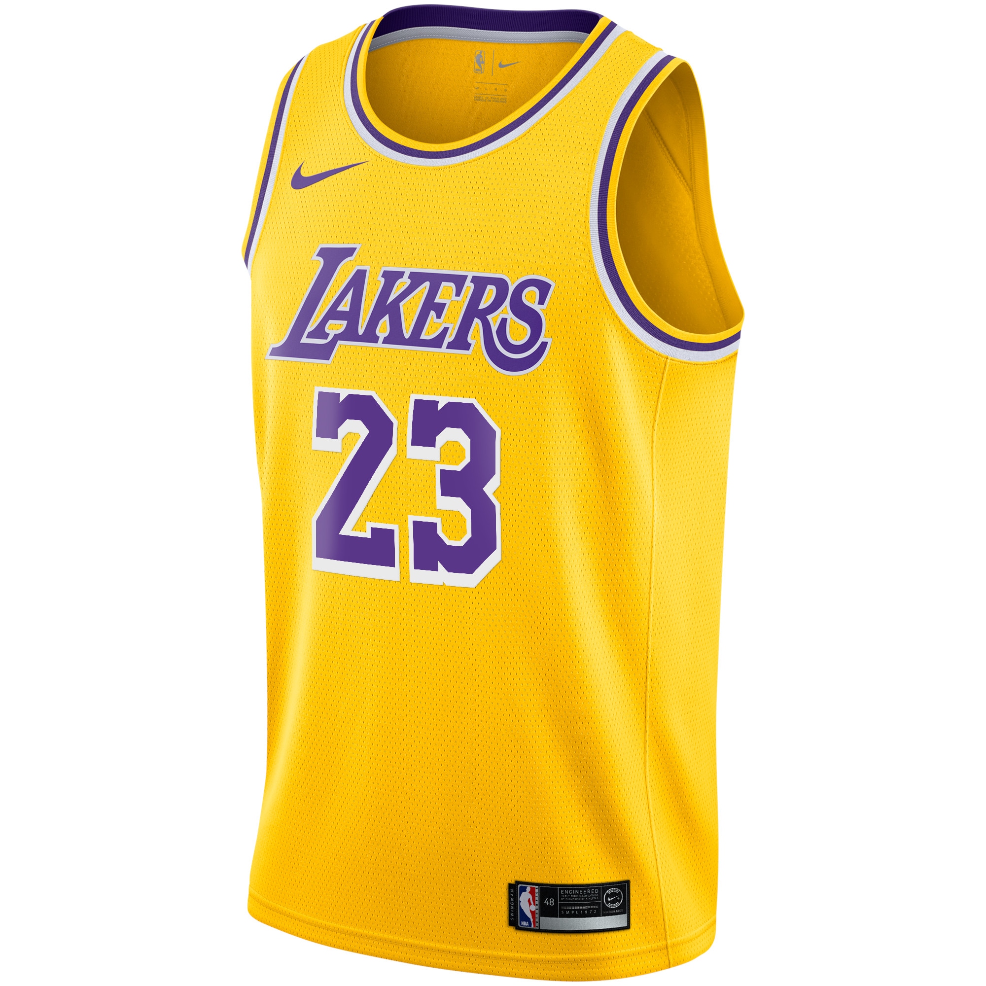 Alternative view of Los Angeles Lakers Icon Swingman Basketball Jersey - LeBron James - Youth - JS583 