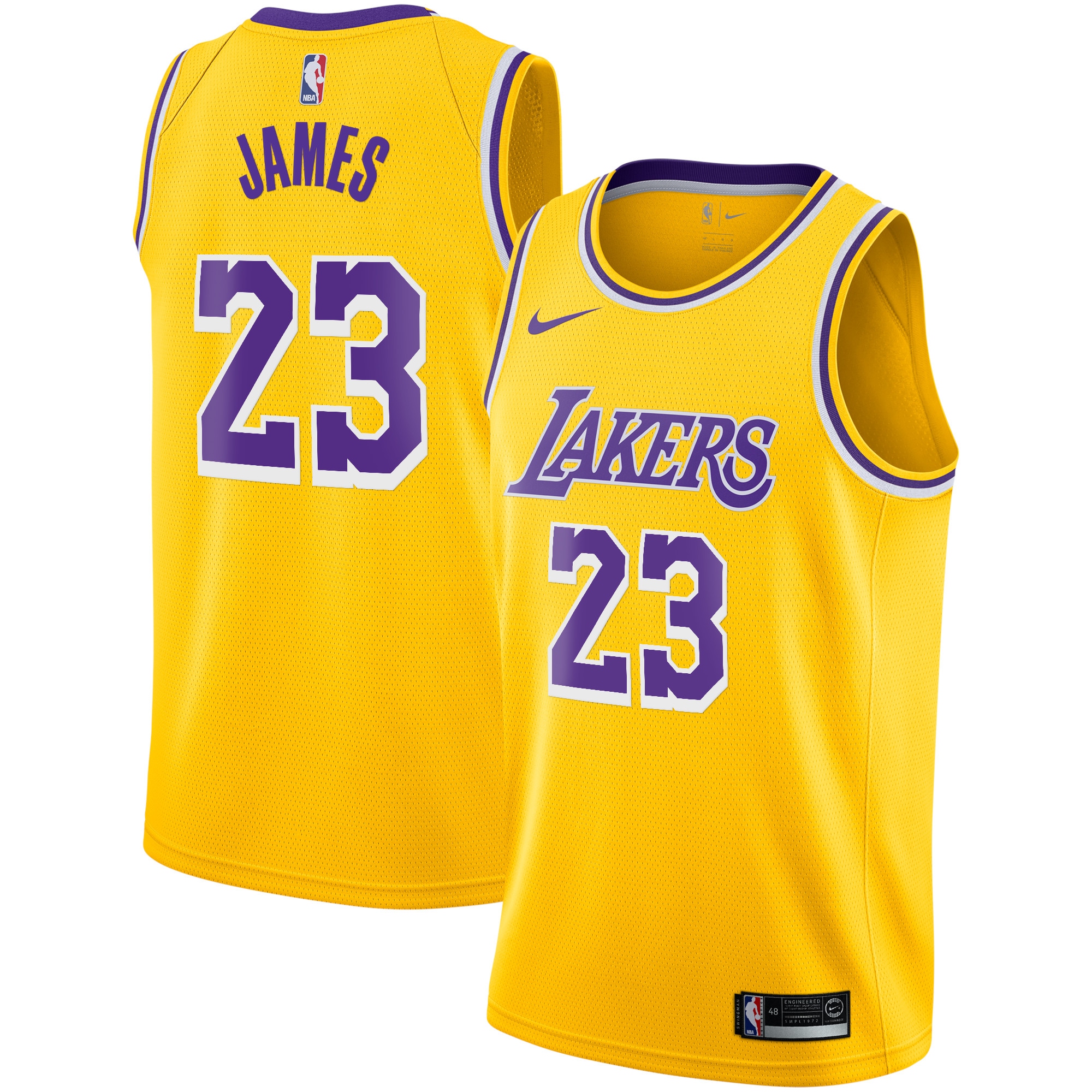 Los Angeles Lakers Icon Swingman Basketball Jersey - LeBron James - Youth - JS583 