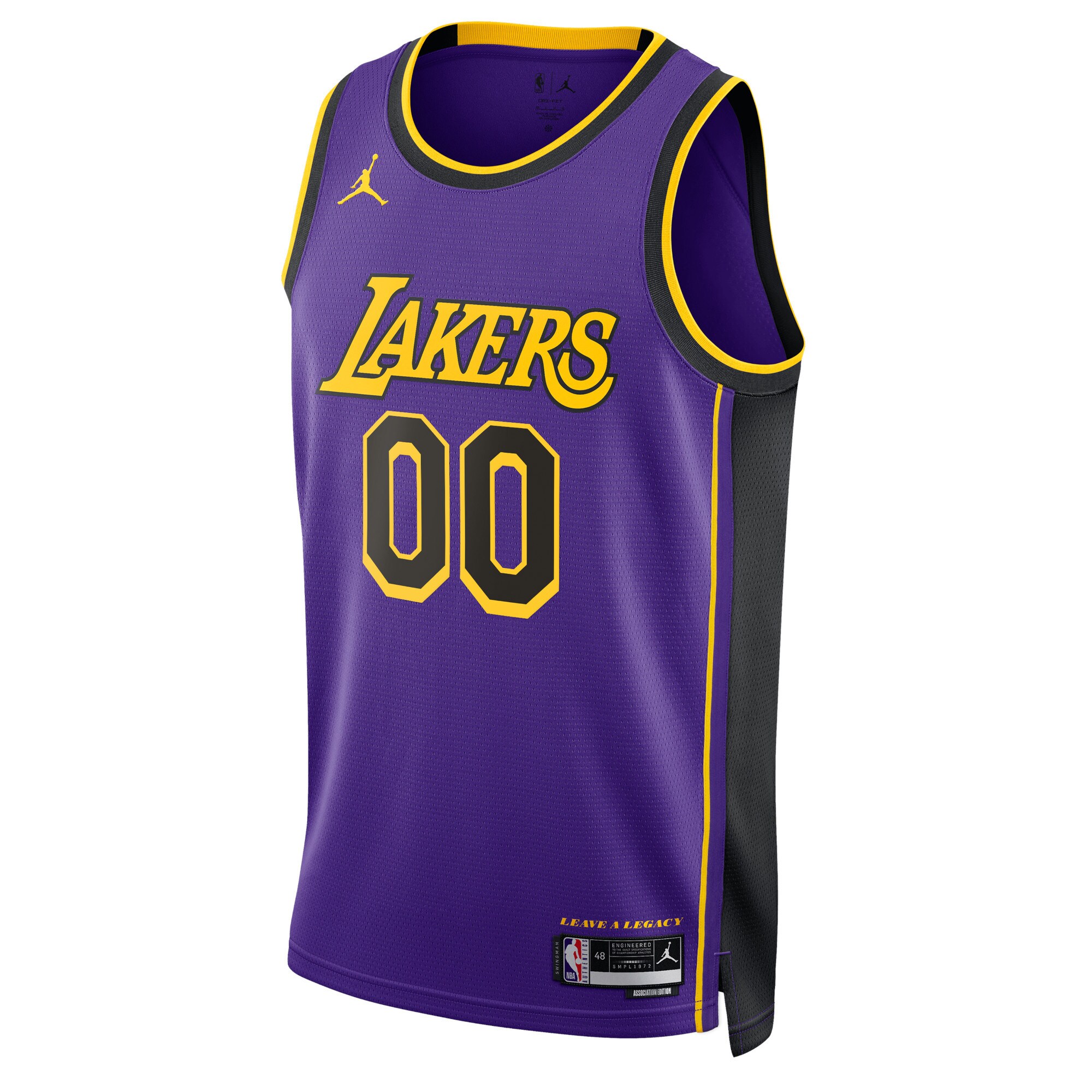 Alternative view of Los Angeles Lakers Jordan Brand Unisex 2022/23 Swingman Custom Basketball Jersey - Statement Edition - Purple