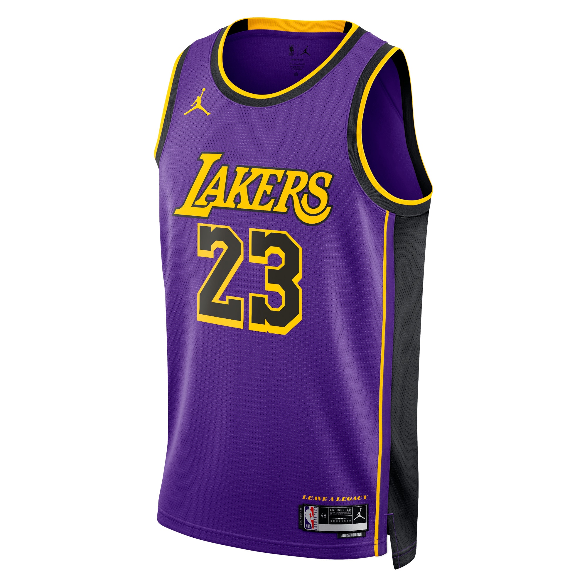 Alternative view of Los Angeles Lakers Jordan Statement Edition Swingman Basketball Jersey - Purple - Lebron James - Unisex - JS553 