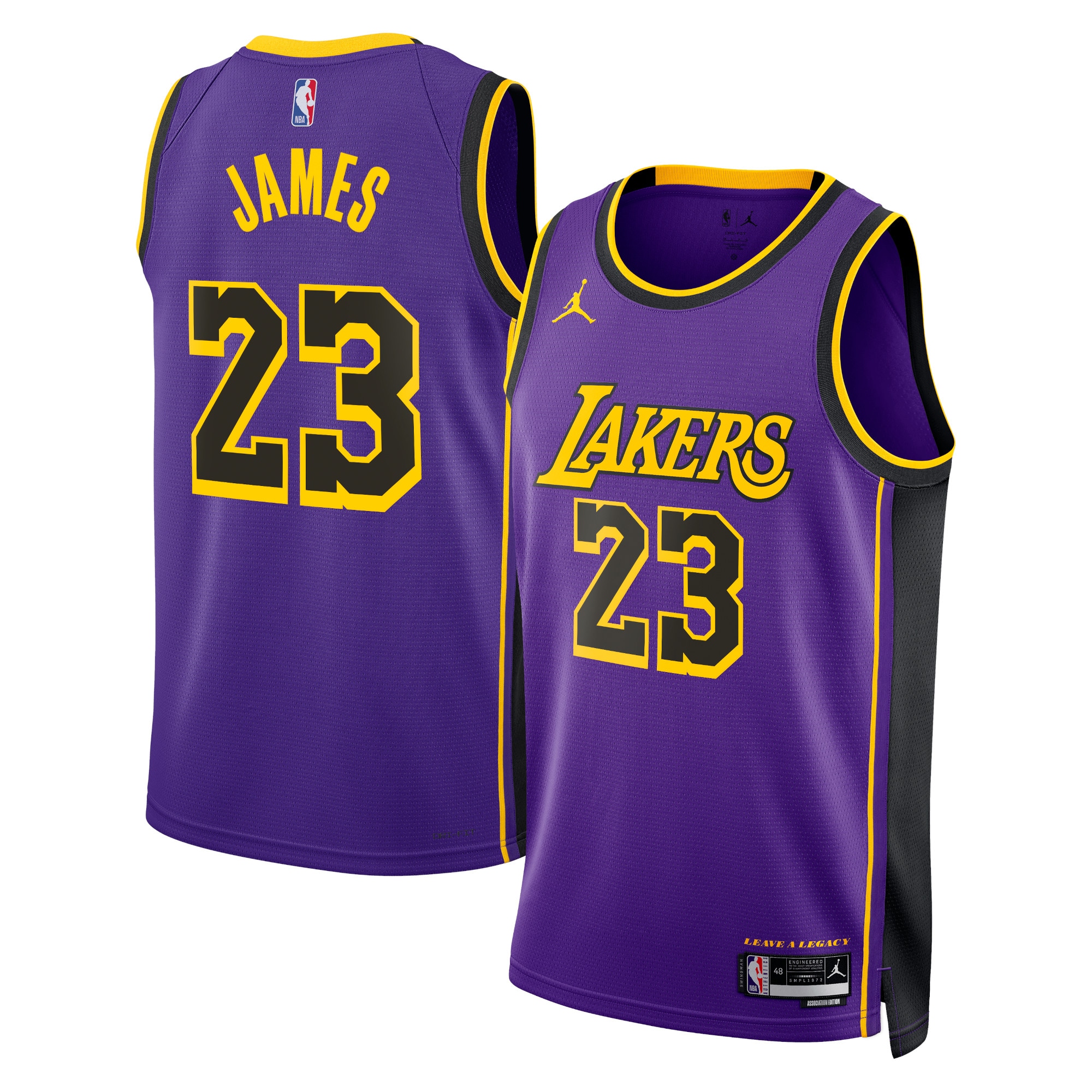 Los Angeles Lakers Jordan Statement Edition Swingman Basketball Jersey - Purple - Lebron James - Unisex - JS553 