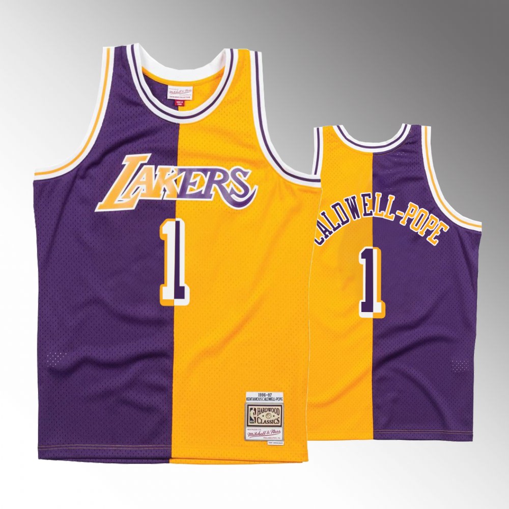 Los Angeles Lakers Kentavious Caldwell-pope Purple Gold Split Basketball Jersey