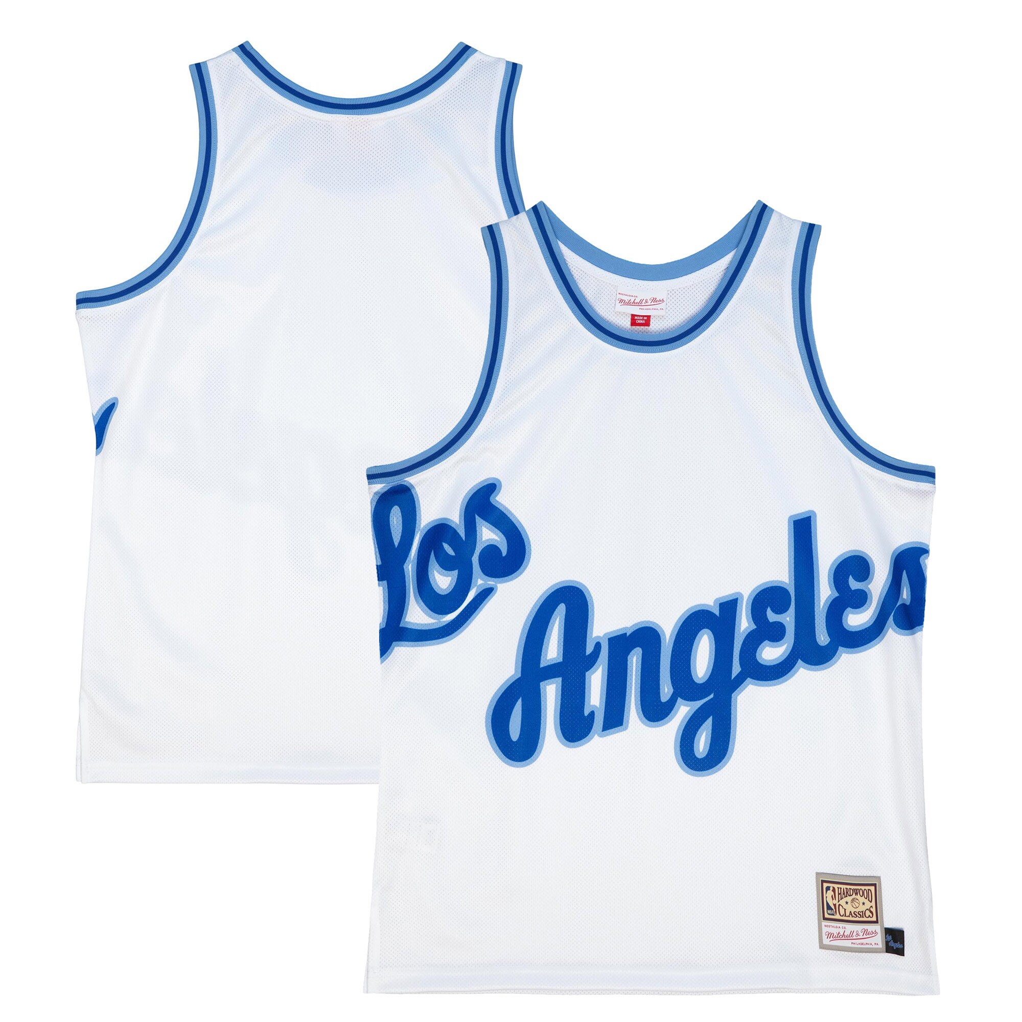 Los Angeles Lakers Mitchell & Ness Hardwood Classics Blown Out Fashion Basketball Jersey – White