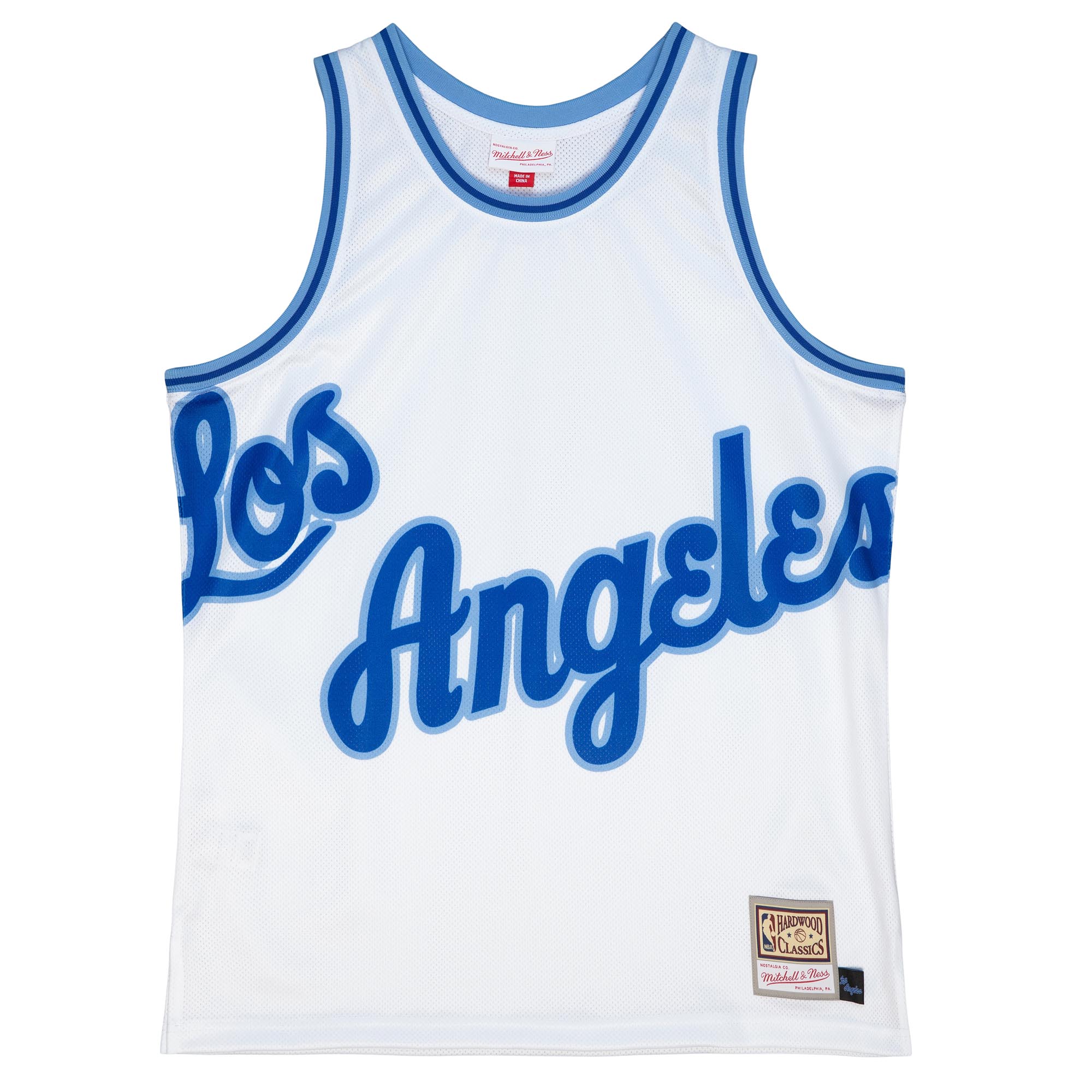 Alternative view of Los Angeles Lakers Mitchell & Ness Hardwood Classics Blown Out Fashion Basketball Jersey – White