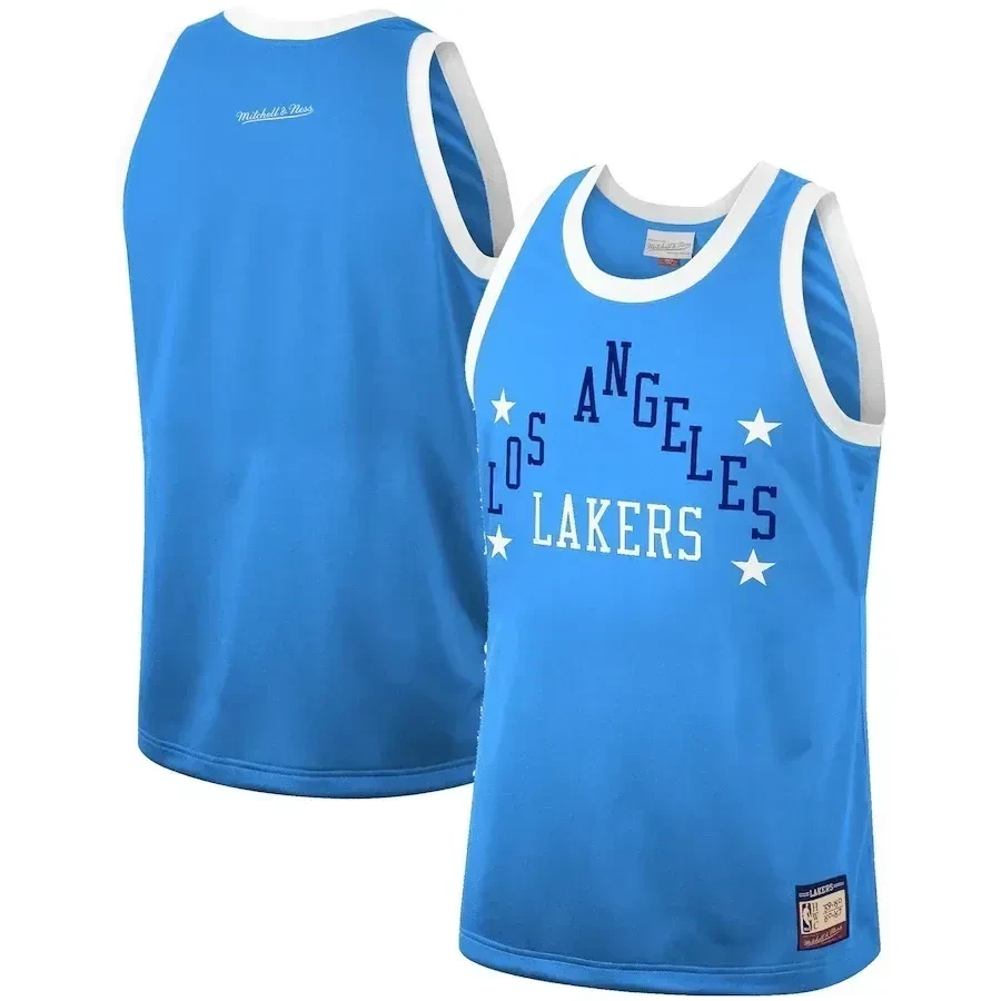 Los Angeles Lakers Mitchell & Ness Hardwood Classics Team Heritage Fashion Basketball Jersey - Blue - JS148 