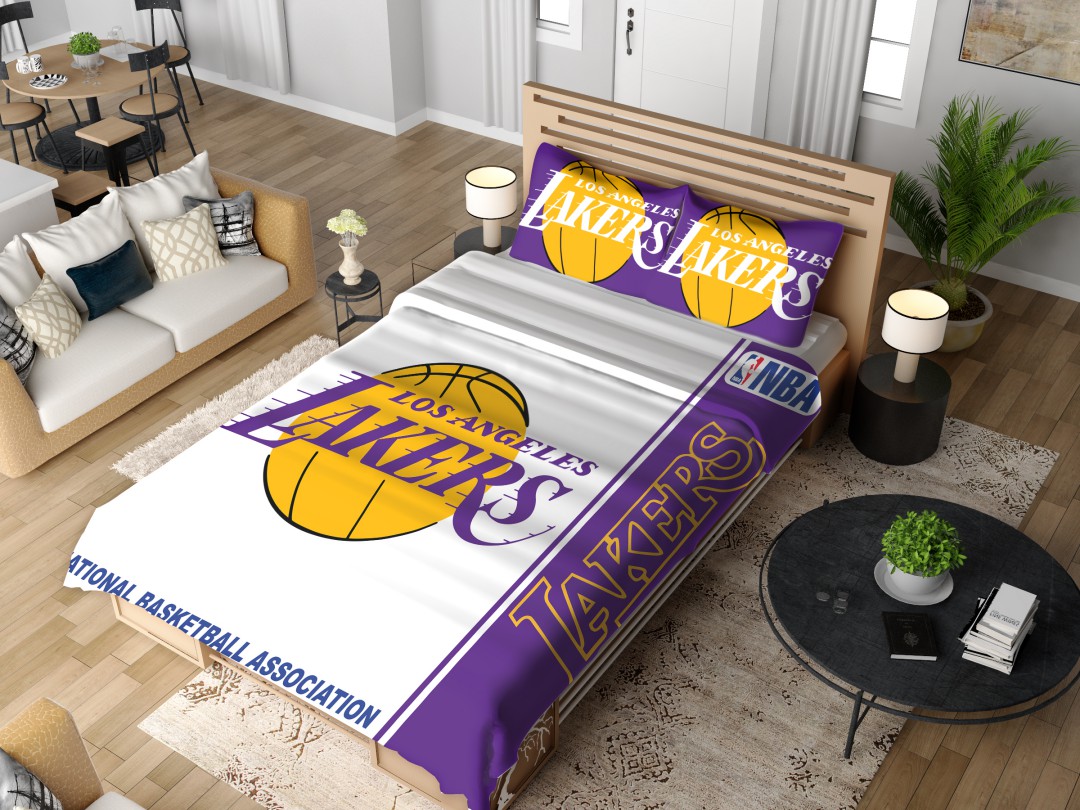 Alternative view of Los Angeles Lakers NBA Basketball Bedding Set - Custom Bedding Set