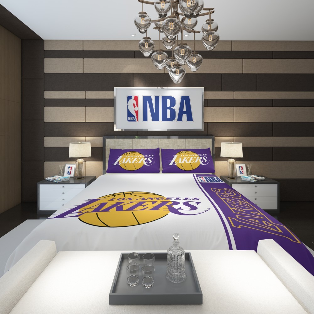 Alternative view of Los Angeles Lakers NBA Basketball Comforter - Custom Bedding Set
