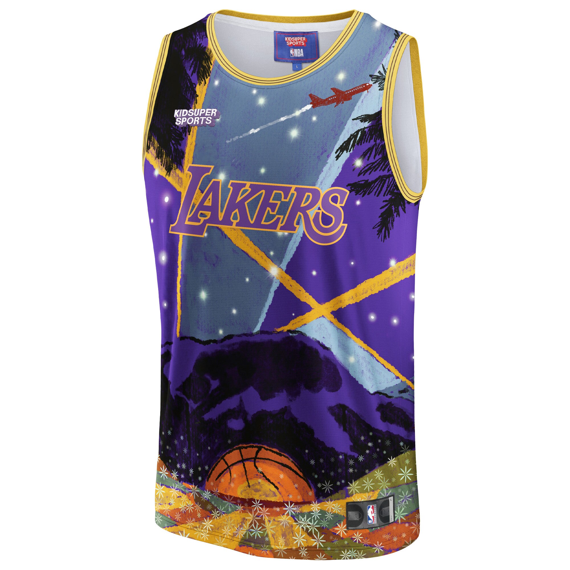 Alternative view of Los Angeles Lakers Nba & Kidsuper Studios By Fanatics Unisex Hometown Basketball Jersey - Purple
