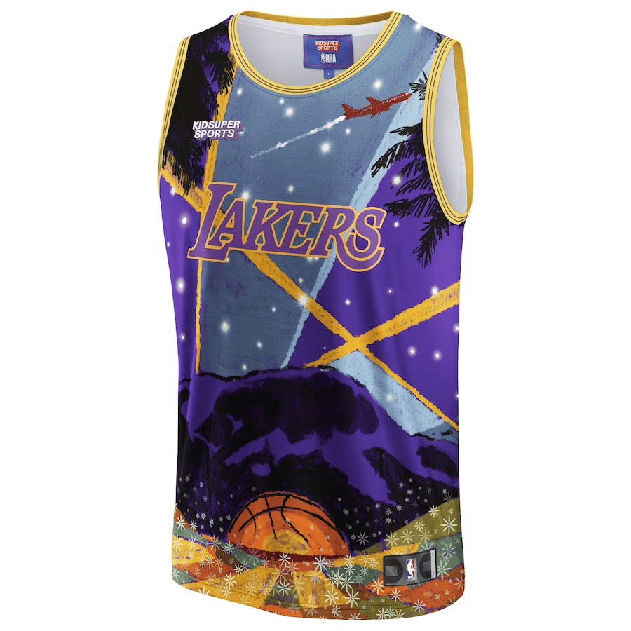Alternative view of Los Angeles Lakers NBA & KidSuper Studios Unisex Hometown Basketball Jersey - Purple - JS756 