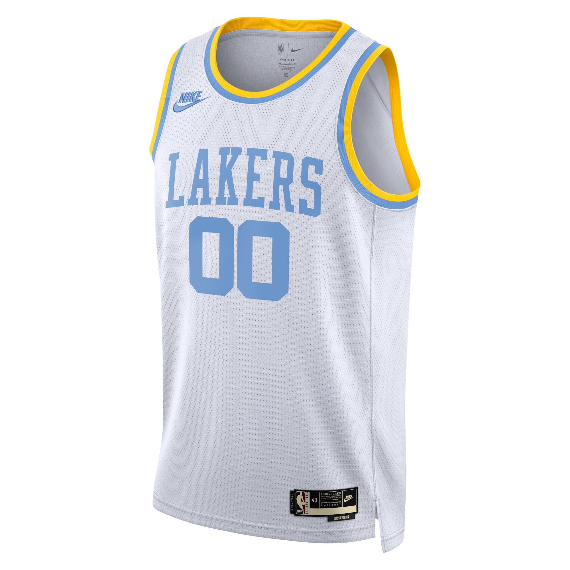 Alternative view of Los Angeles Lakers Unisex 2022/23 Custom Swingman Basketball Jersey - Classic Edition - White