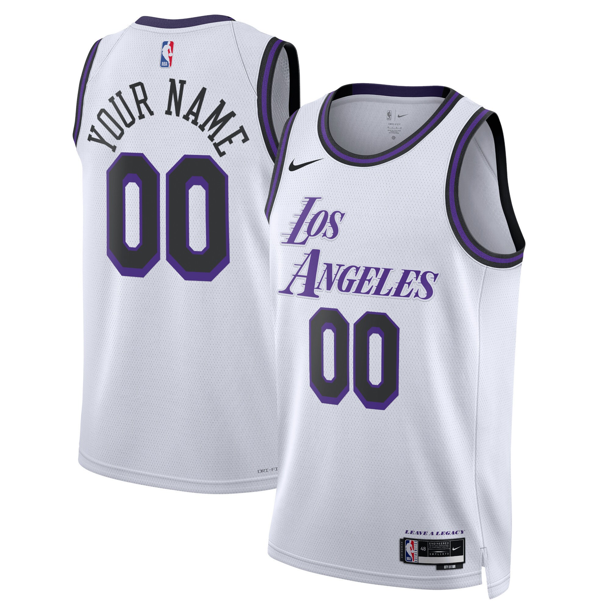 Los Angeles Lakers Unisex 2022/23 Swingman Custom Basketball Jersey - City Edition - White