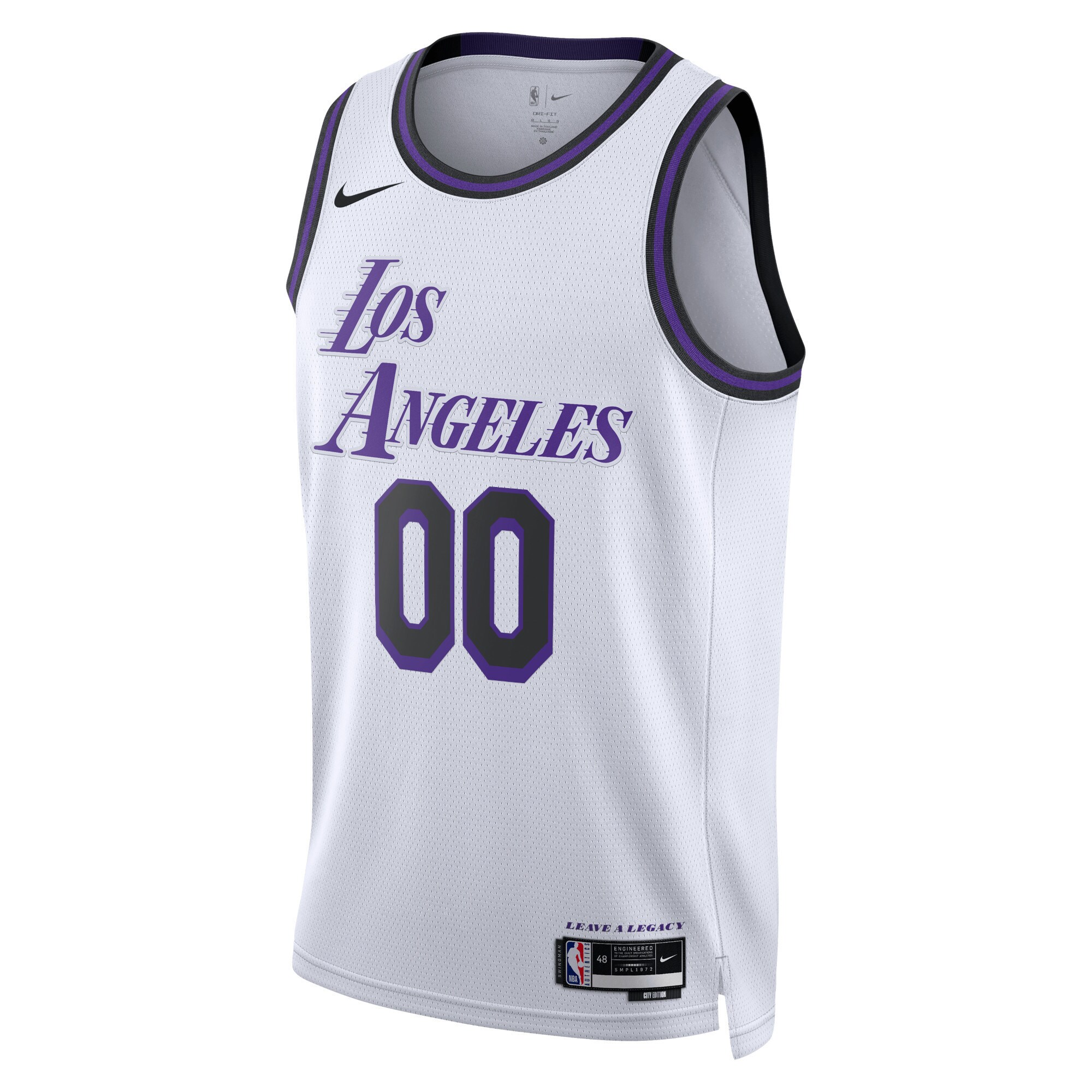 Alternative view of Los Angeles Lakers Unisex 2022/23 Swingman Custom Basketball Jersey - City Edition - White