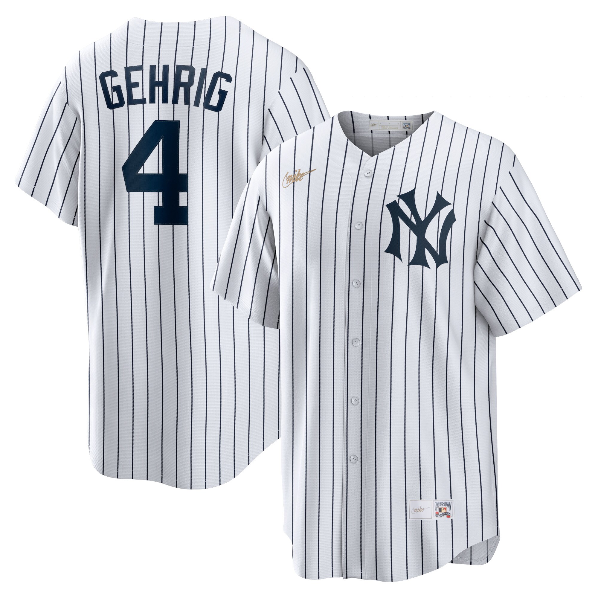 Lou Gehrig New York Yankees Home Cooperstown Collection Player Baseball Jersey – White