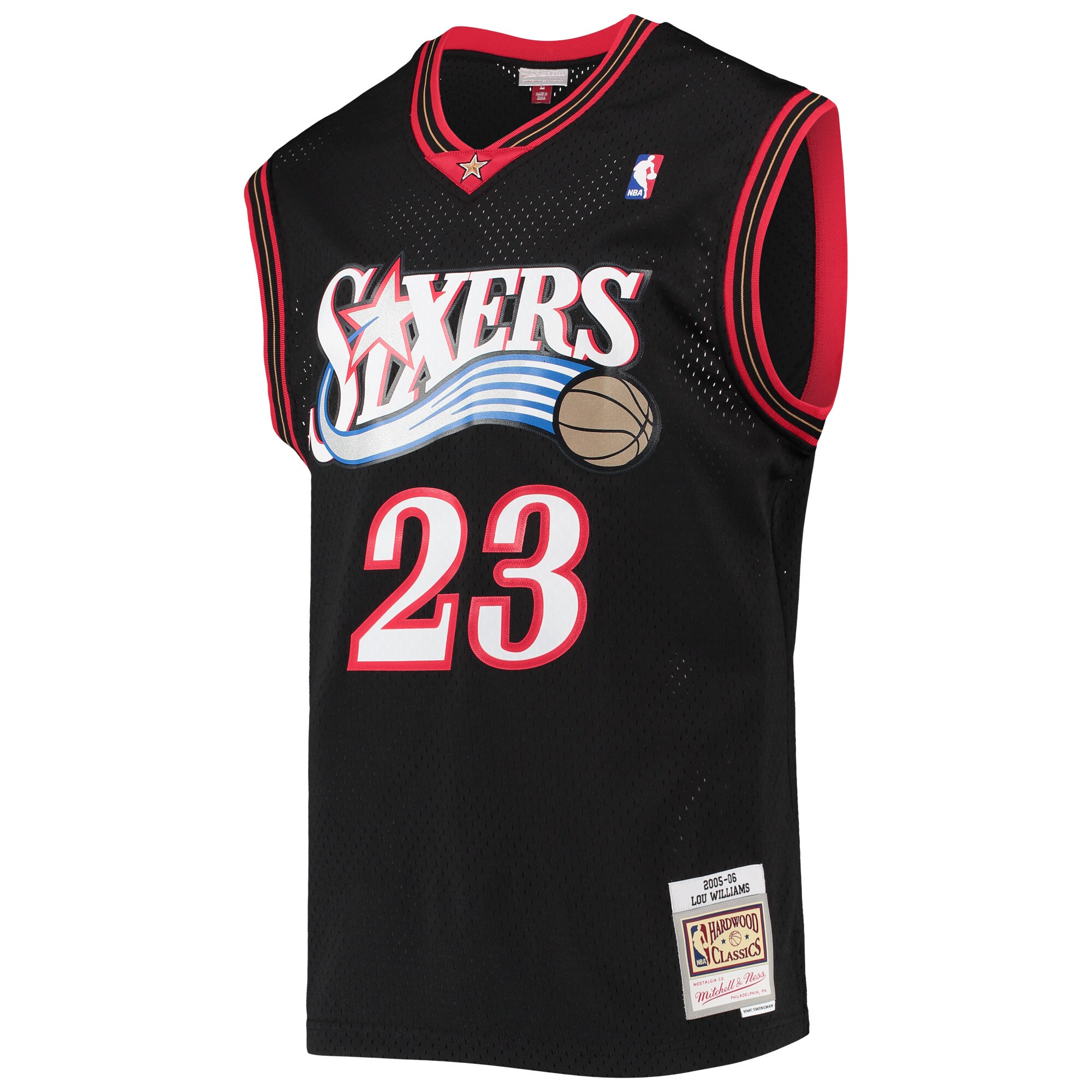 Alternative view of Lou Williams Philadelphia 76ers Mitchell & Ness 2005/06 Hardwood Classics Swingman Basketball Jersey - Black