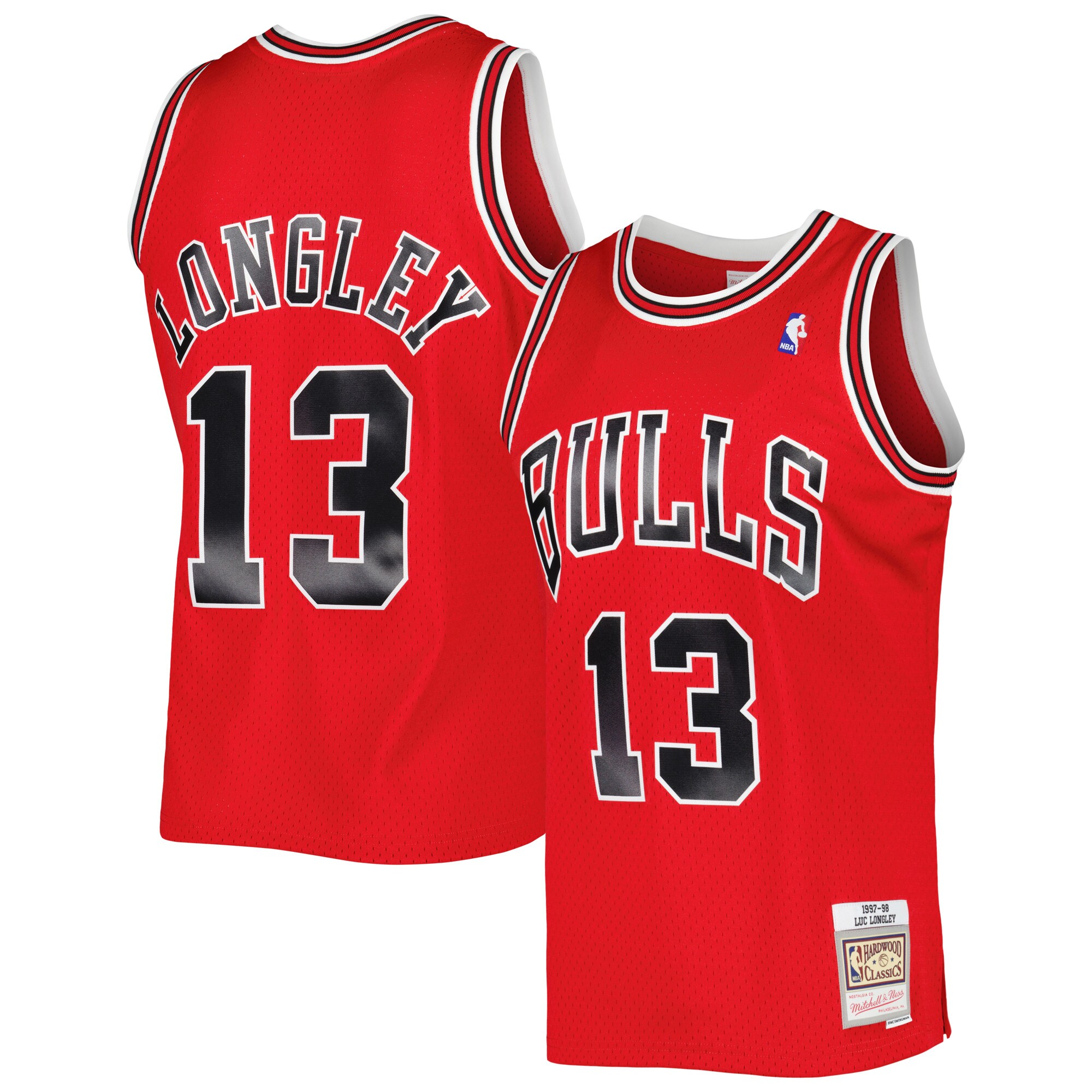 Alternative view of Luc Longley Chicago Bulls Mitchell & Ness 2001/02 Hardwood Classics Swingman Basketball Jersey - Red