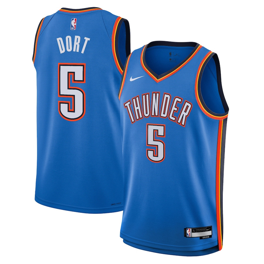 Luguentz Dort 5 Oklahoma City Thunder Unisex Swingman Basketball Jersey - Icon Edition - Blue - JS664 