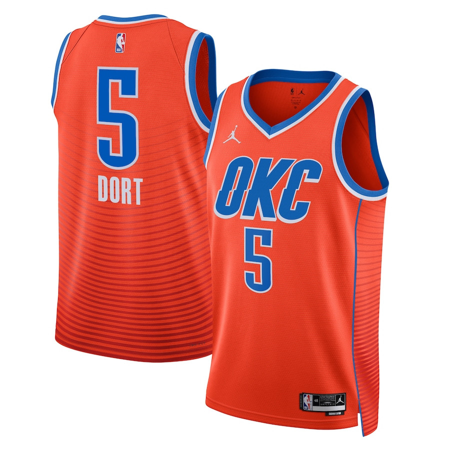 Luguentz Dort 5 Oklahoma City Thunder Unisex Swingman Basketball Jersey - Statement Edition - Orange - JS906 