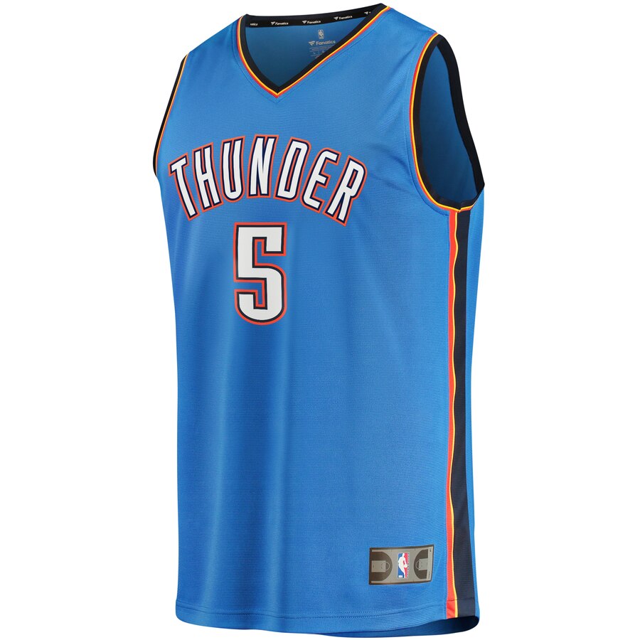 Alternative view of Luguentz Dort Oklahoma City Thunder Fanatics Branded Fast Break Player Basketball Jersey – Icon Edition – Blue