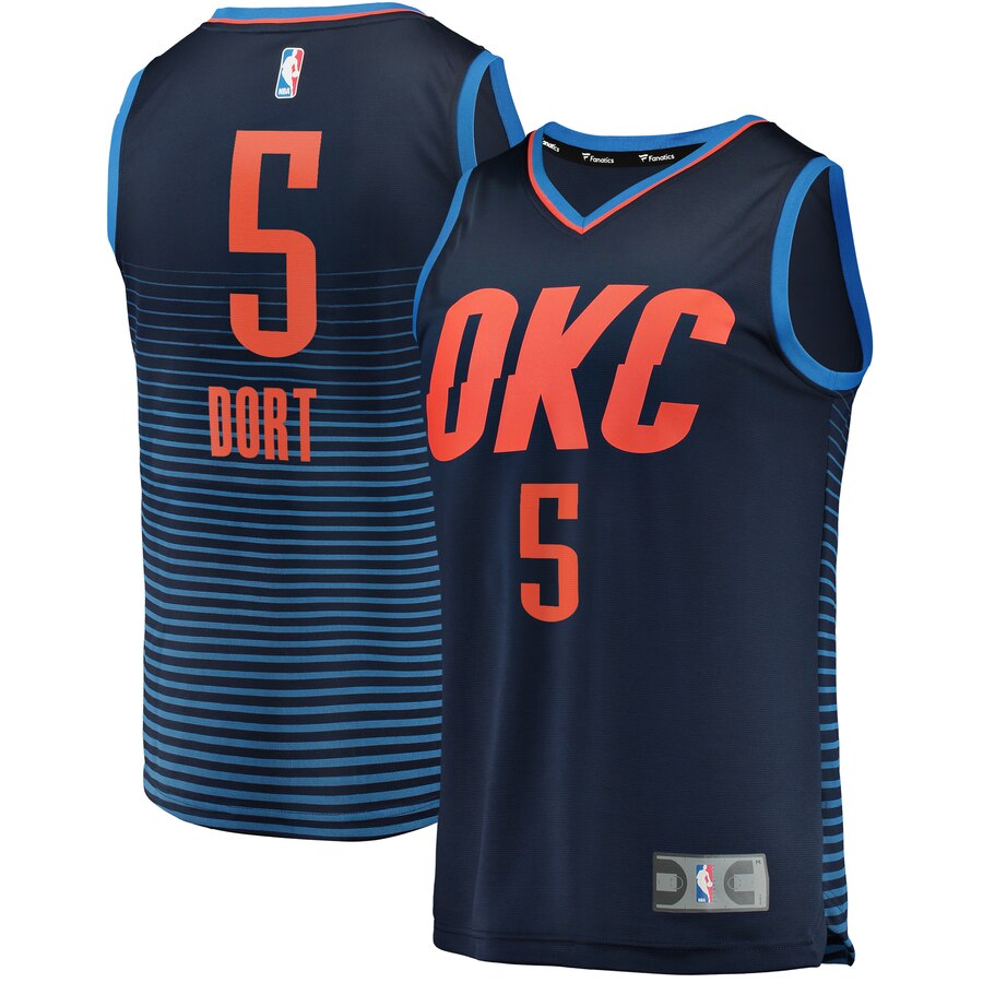 Luguentz Dort Oklahoma City Thunder Fanatics Branded Fast Break Player Basketball Jersey – Statement Edition – Navy