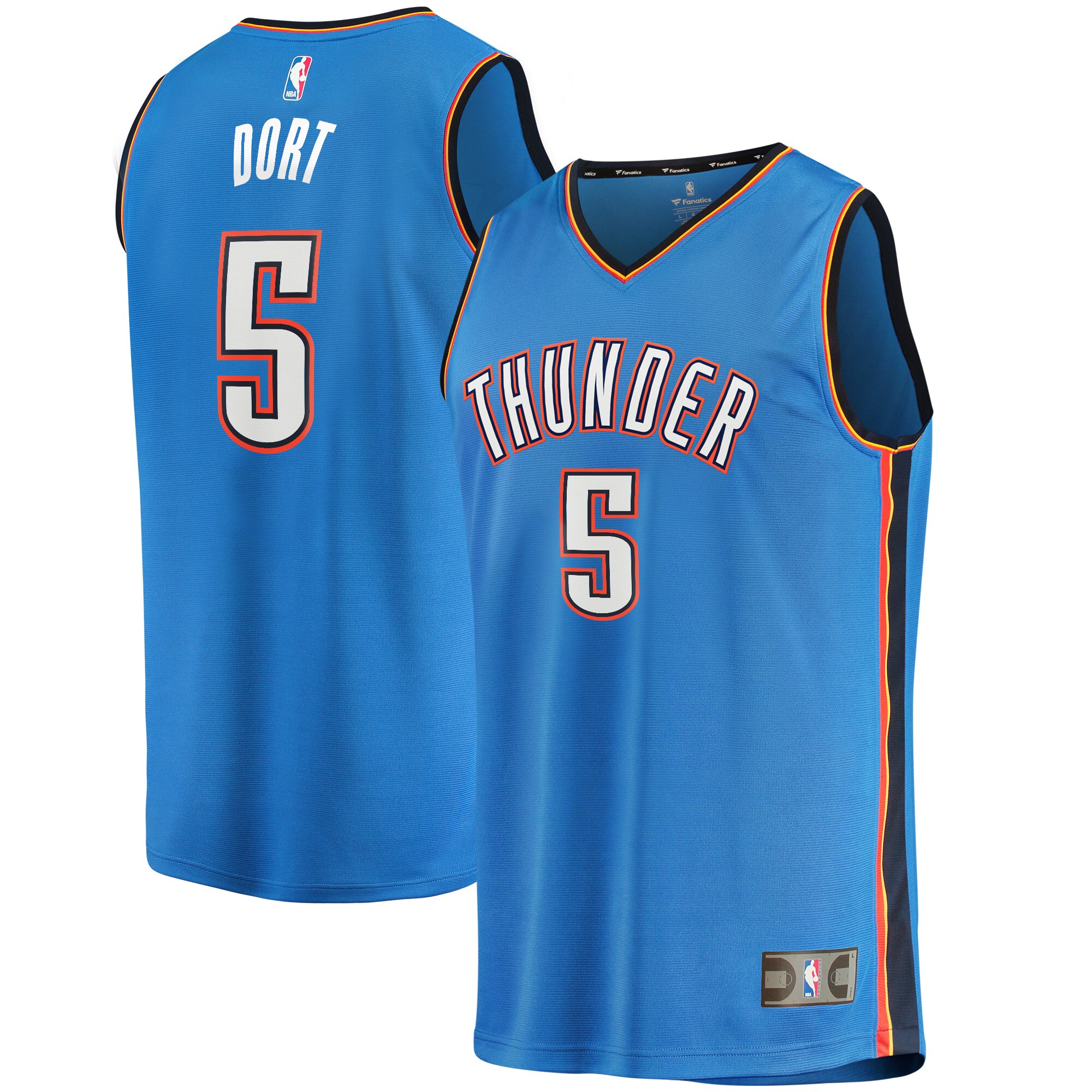 Alternative view of Luguentz Dort Oklahoma City Thunder Fanatics Branded Youth Fast Break Player Basketball Jersey - Icon Edition - Blue