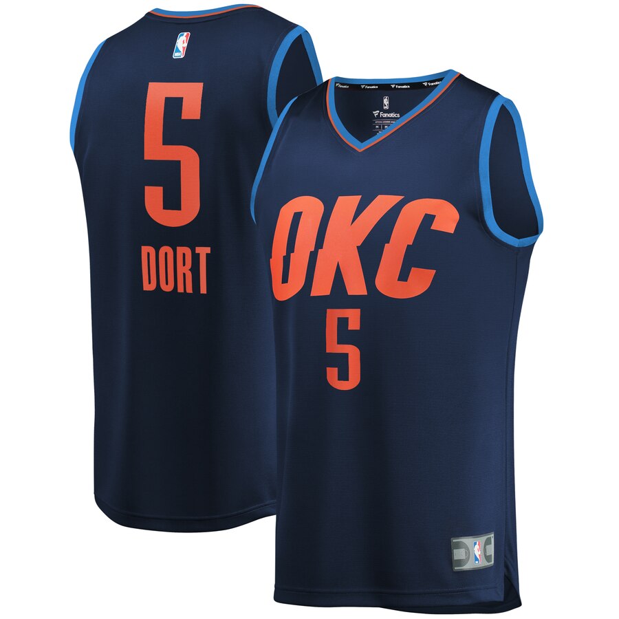 Luguentz Dort Oklahoma City Thunder Fanatics Branded Youth Fast Break Player Basketball Jersey - Statement Edition - Navy