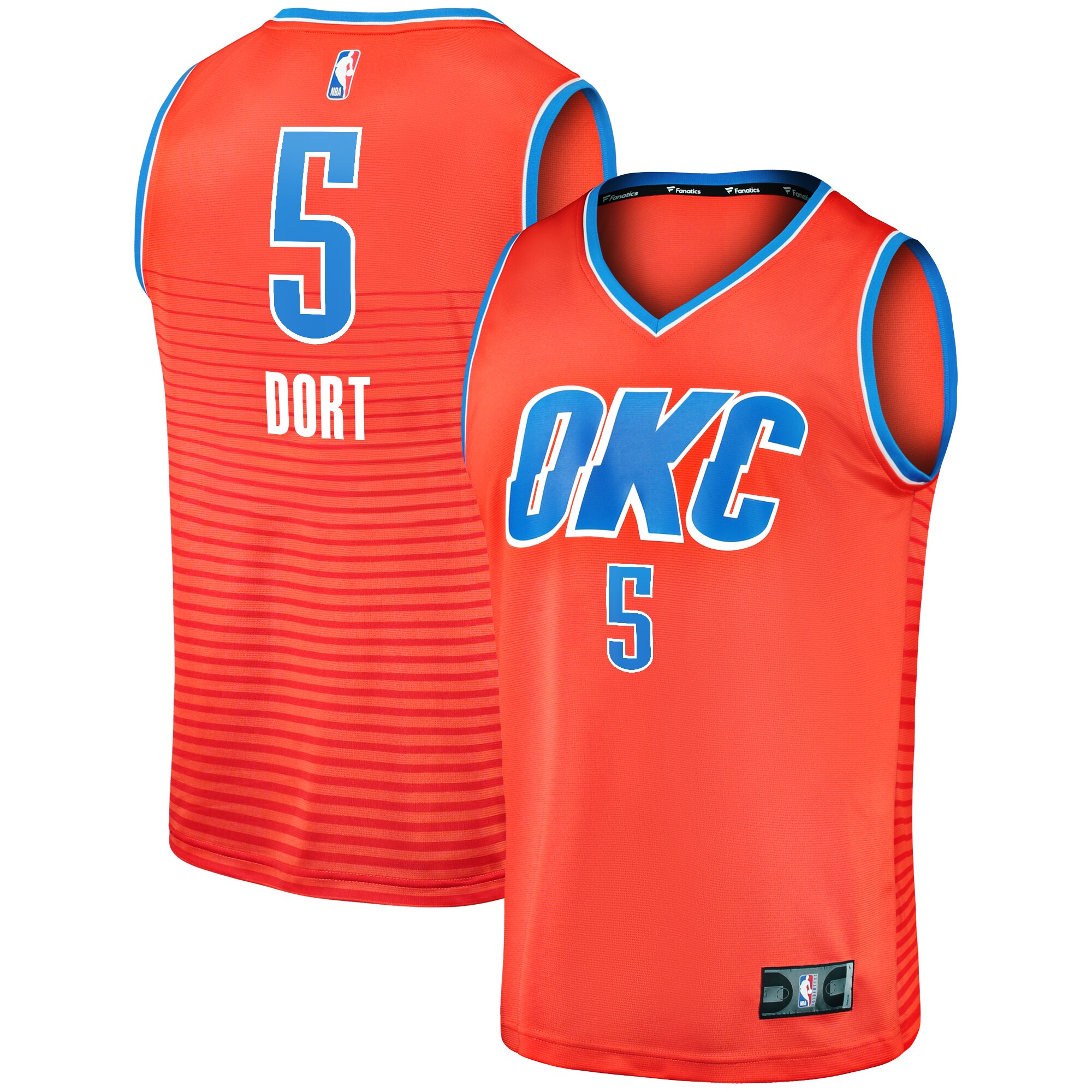 Luguentz Dort Oklahoma City Thunder Fanatics Fast Break Replica Player Basketball Jersey - Statement Edition - Orange