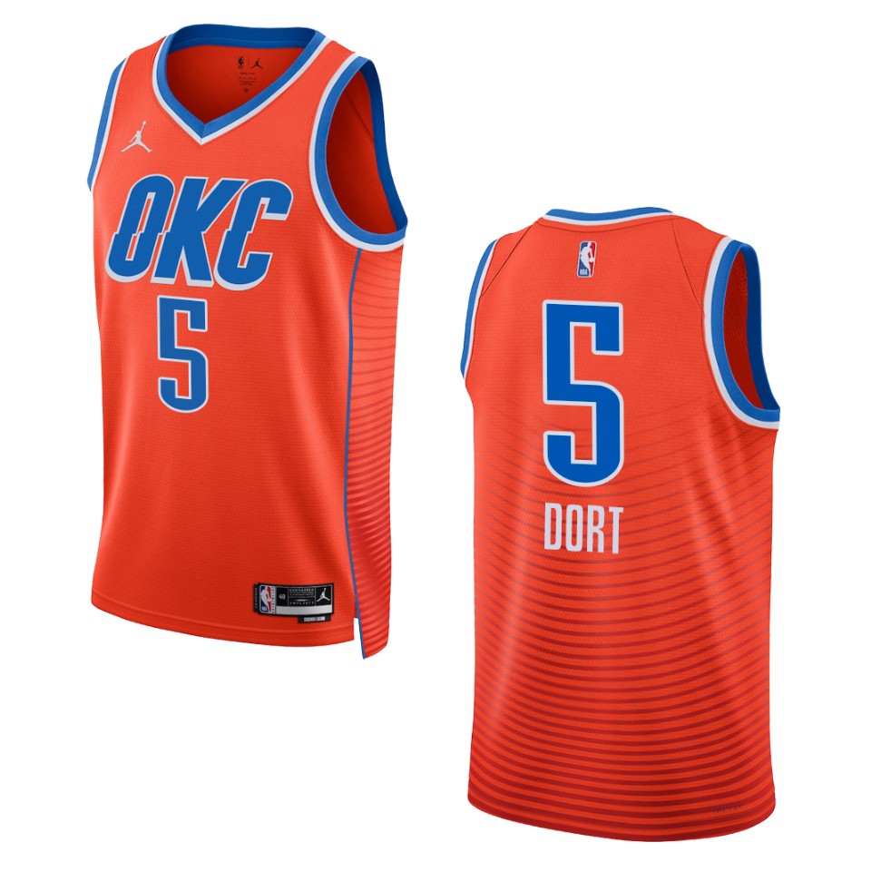 Luguentz Dort Orange Statement Edition 2022-23 Oklahoma City Thunder Swingman Basketball Jersey
