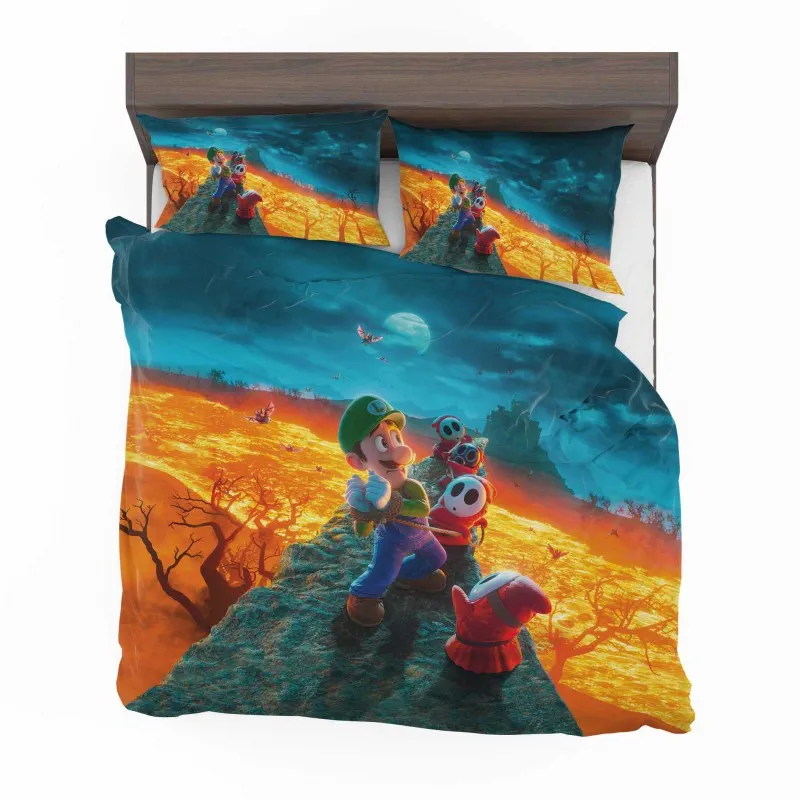 Alternative view of Luigi Mario Bros Adventure Begins Bedding Set - Custom Bedding Set