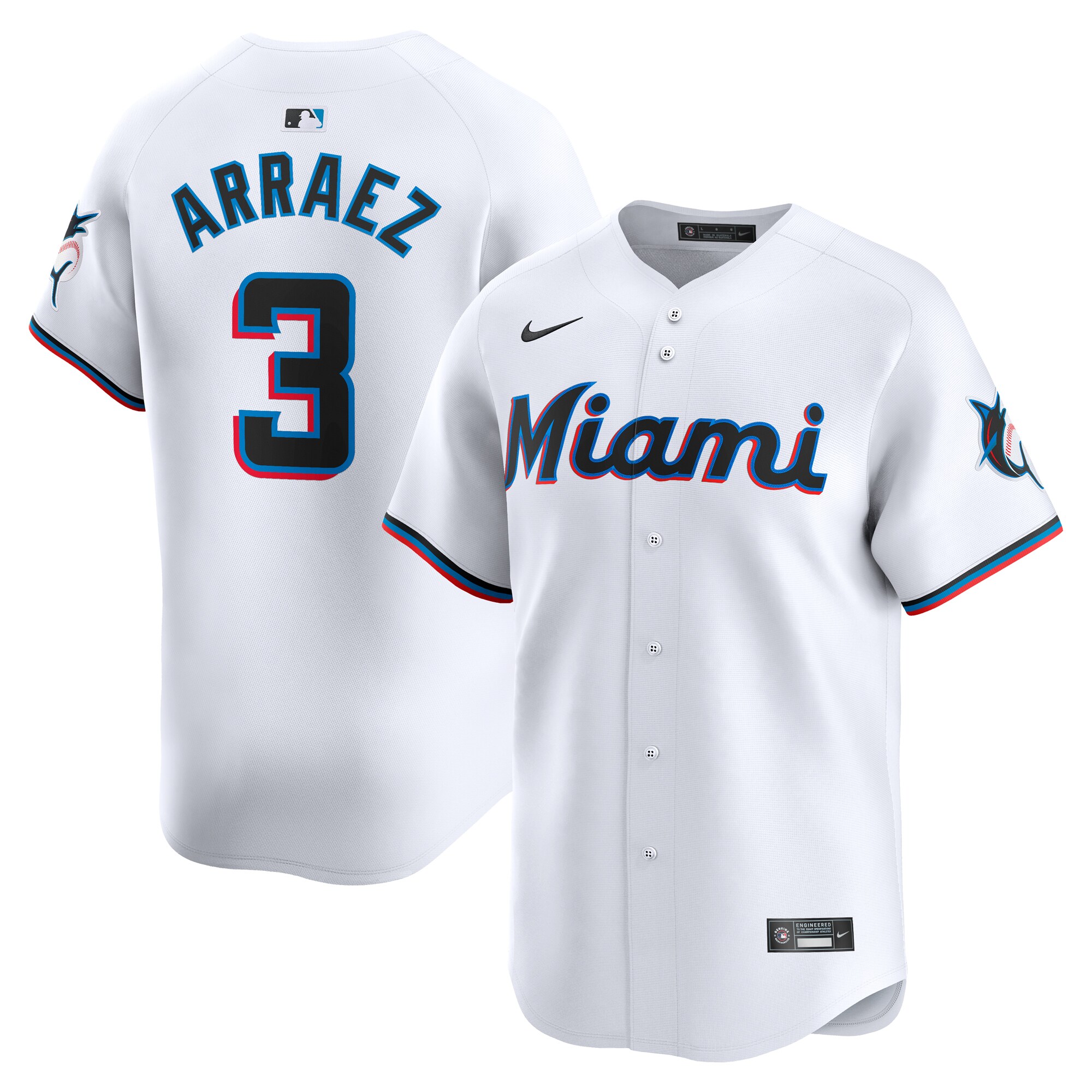 Luis Arraez Miami Marlins Home Limited Player Baseball Jersey - White