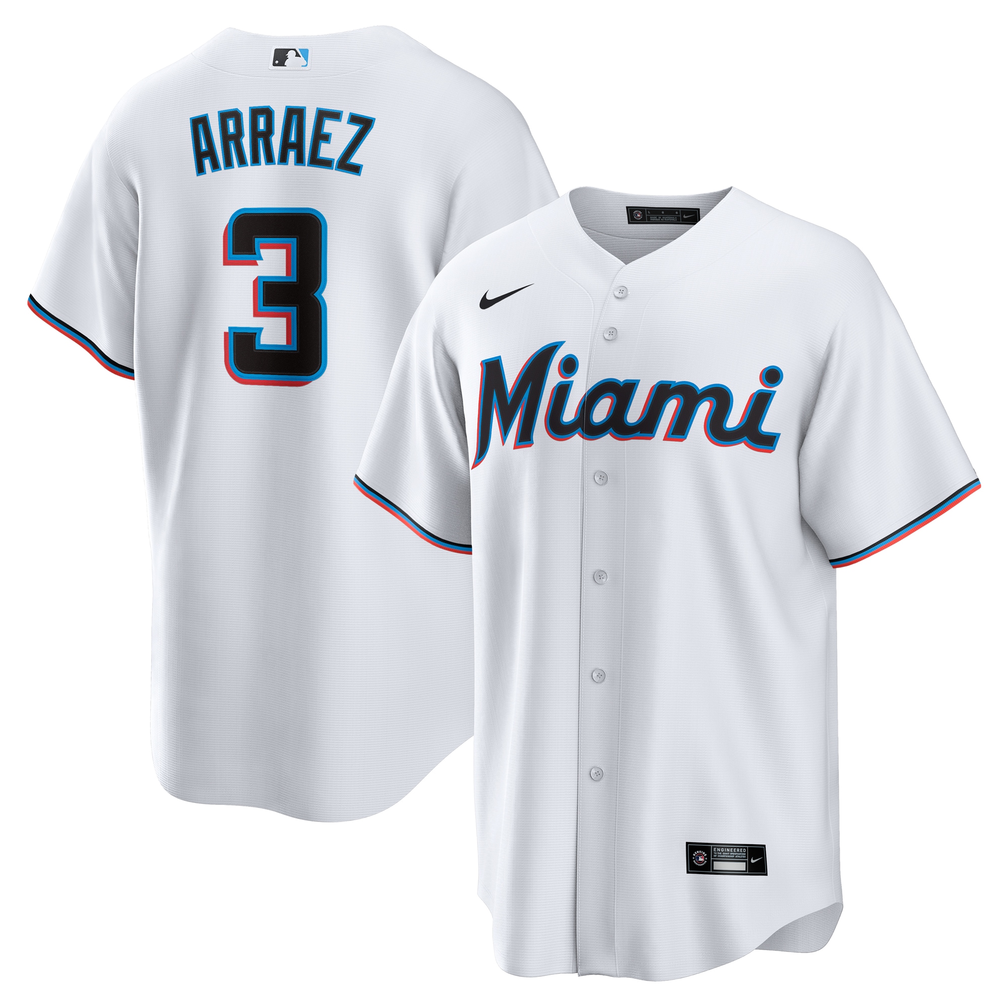 Luis Arraez Miami Marlins Home Replica Player Baseball Jersey - White