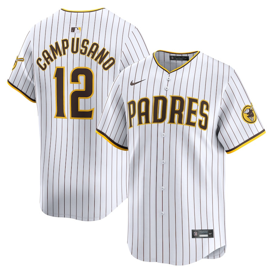 Luis Campusano 12 San Diego Padres Home Limited Player Men Baseball Jersey - White 