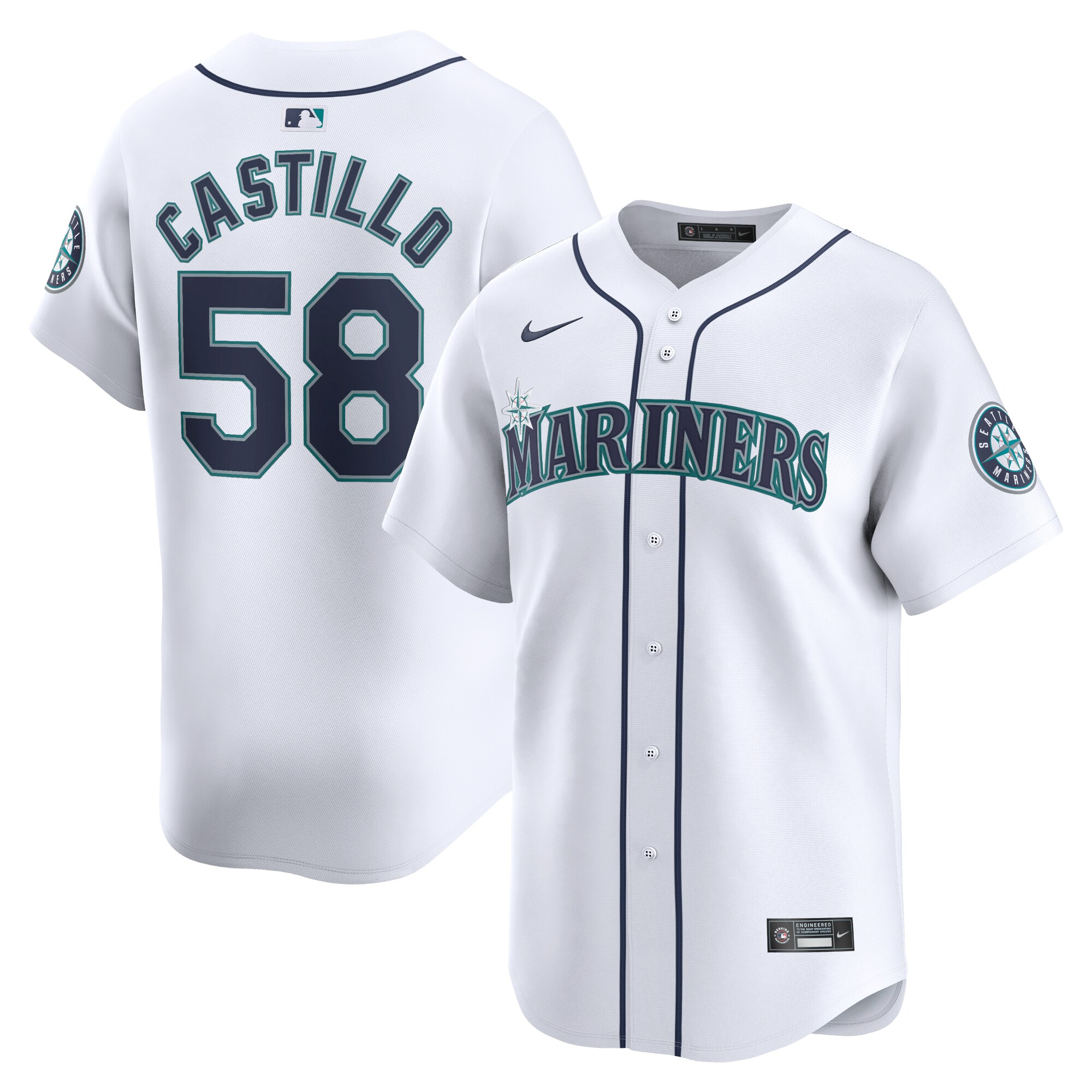 Luis Castillo Seattle Mariners Home Limited Player Baseball Jersey - White