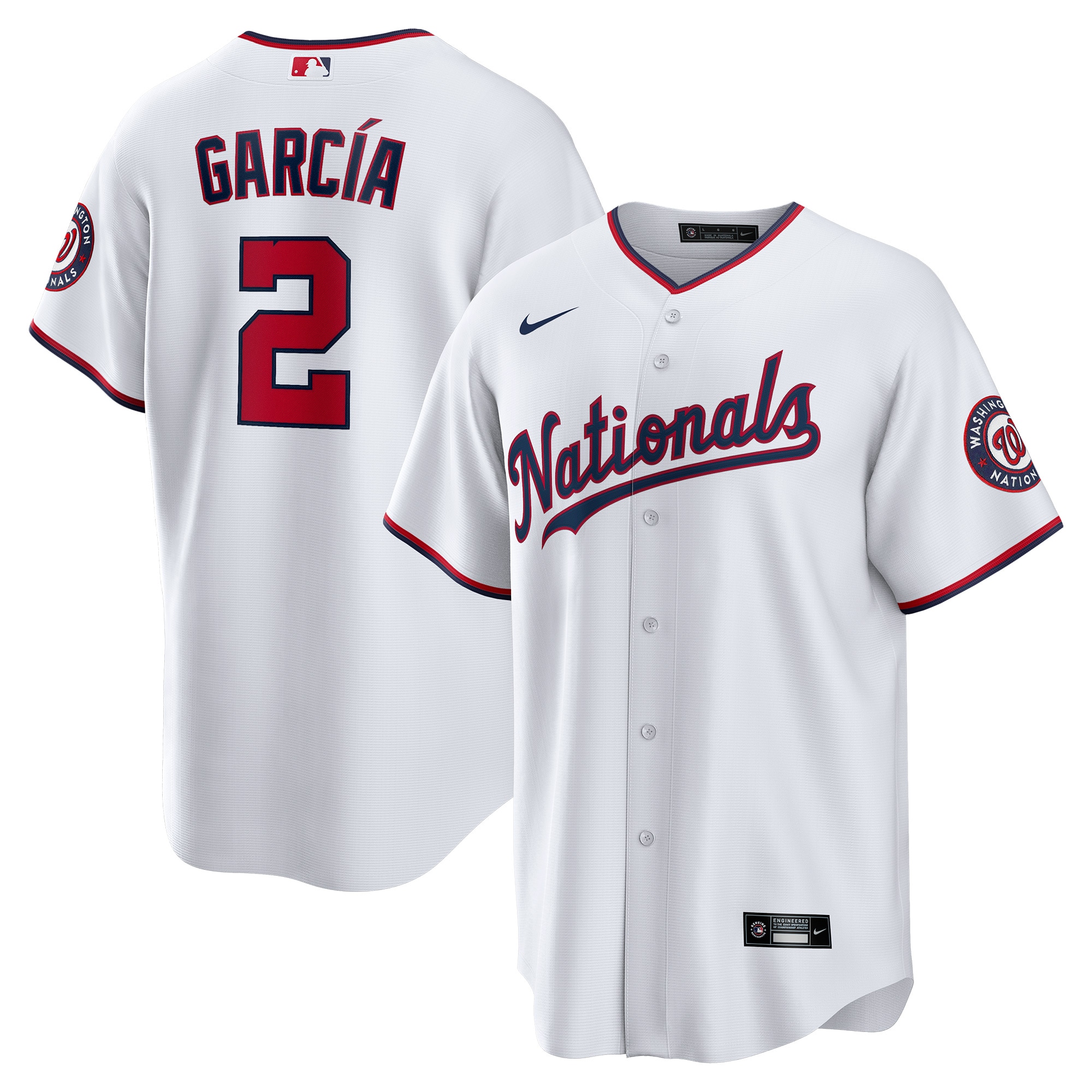 Alternative view of Luis GarcÃƒÆ’Ã‚Â­a Washington Nationals Home Replica Player Baseball Jersey - White